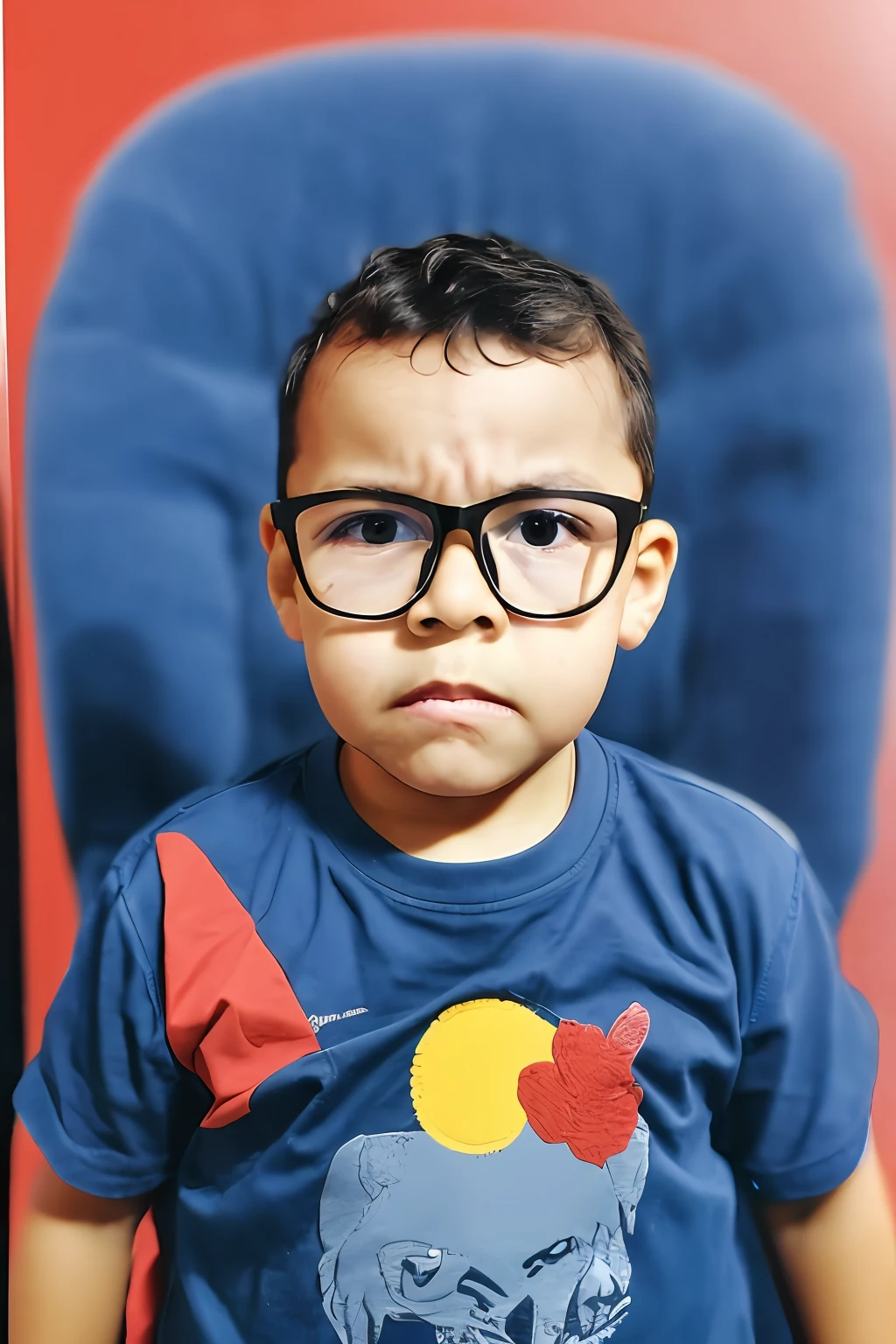 guttonetdvision7, Portrait of a 3--old wearing glasses. triste, chorando, depressivo, Teary, super detalhada, Intrincado, realista, UHD