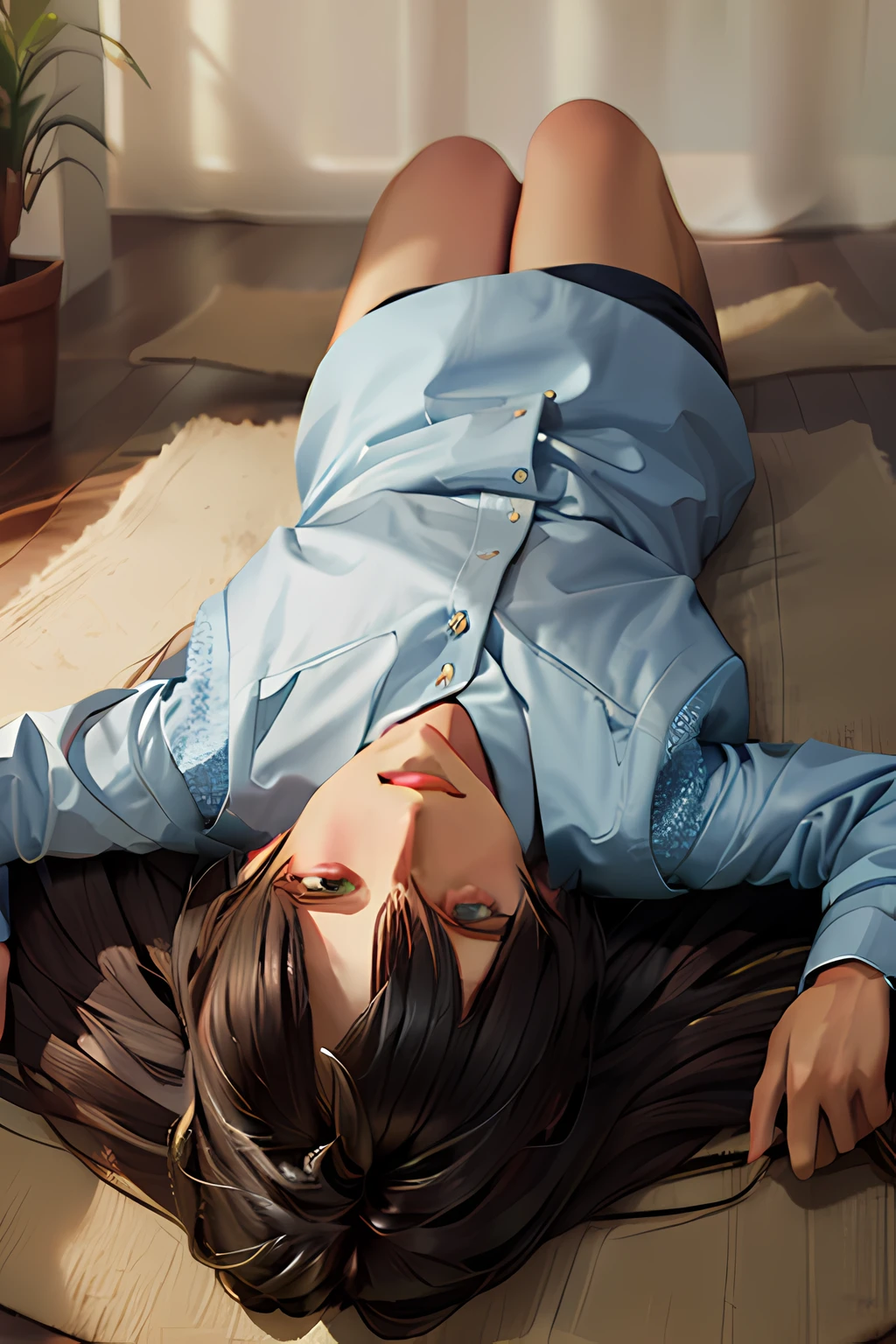 (Handsome Men:1.3) , UPSIDE DOWN LYING