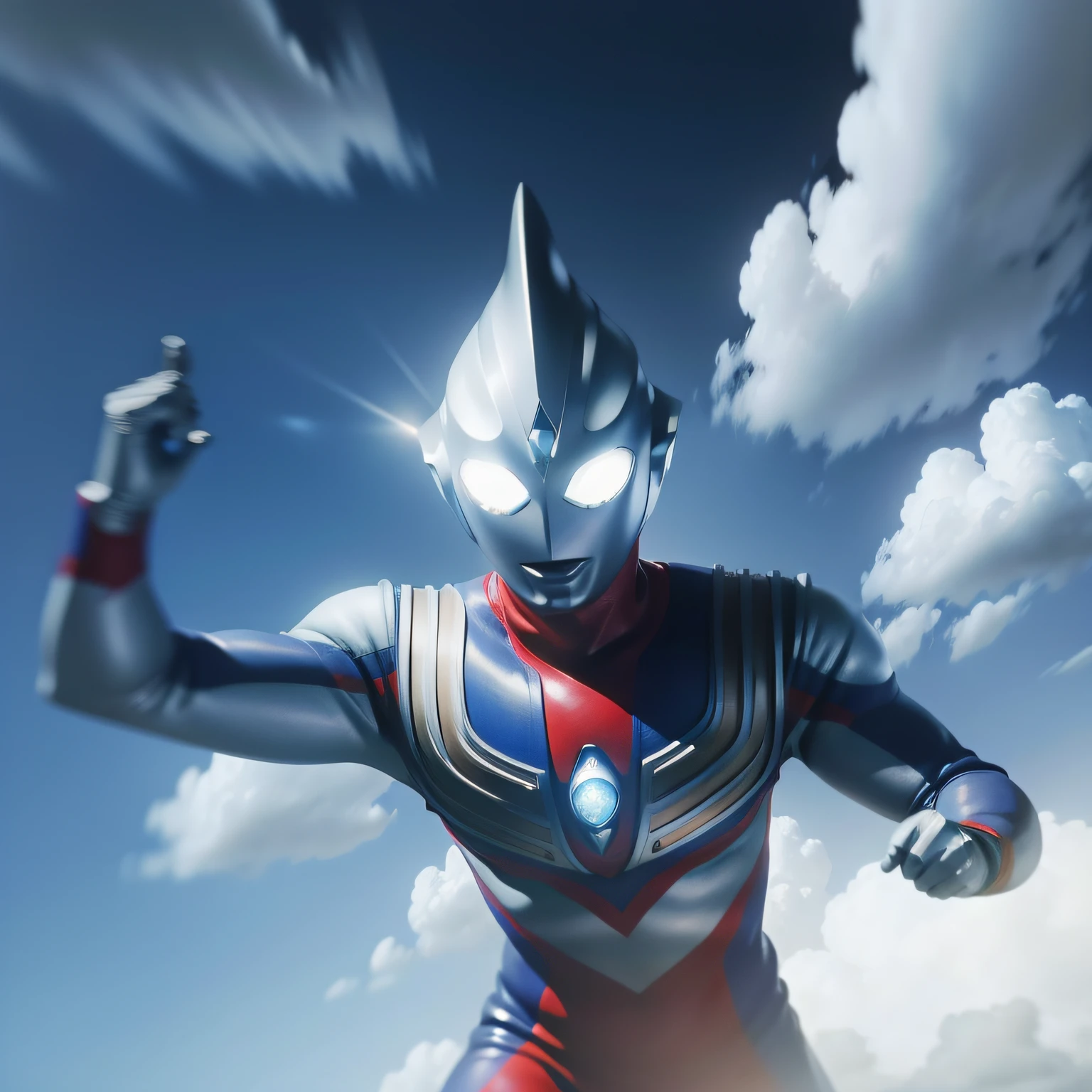 Digga Ultraman in mid-air