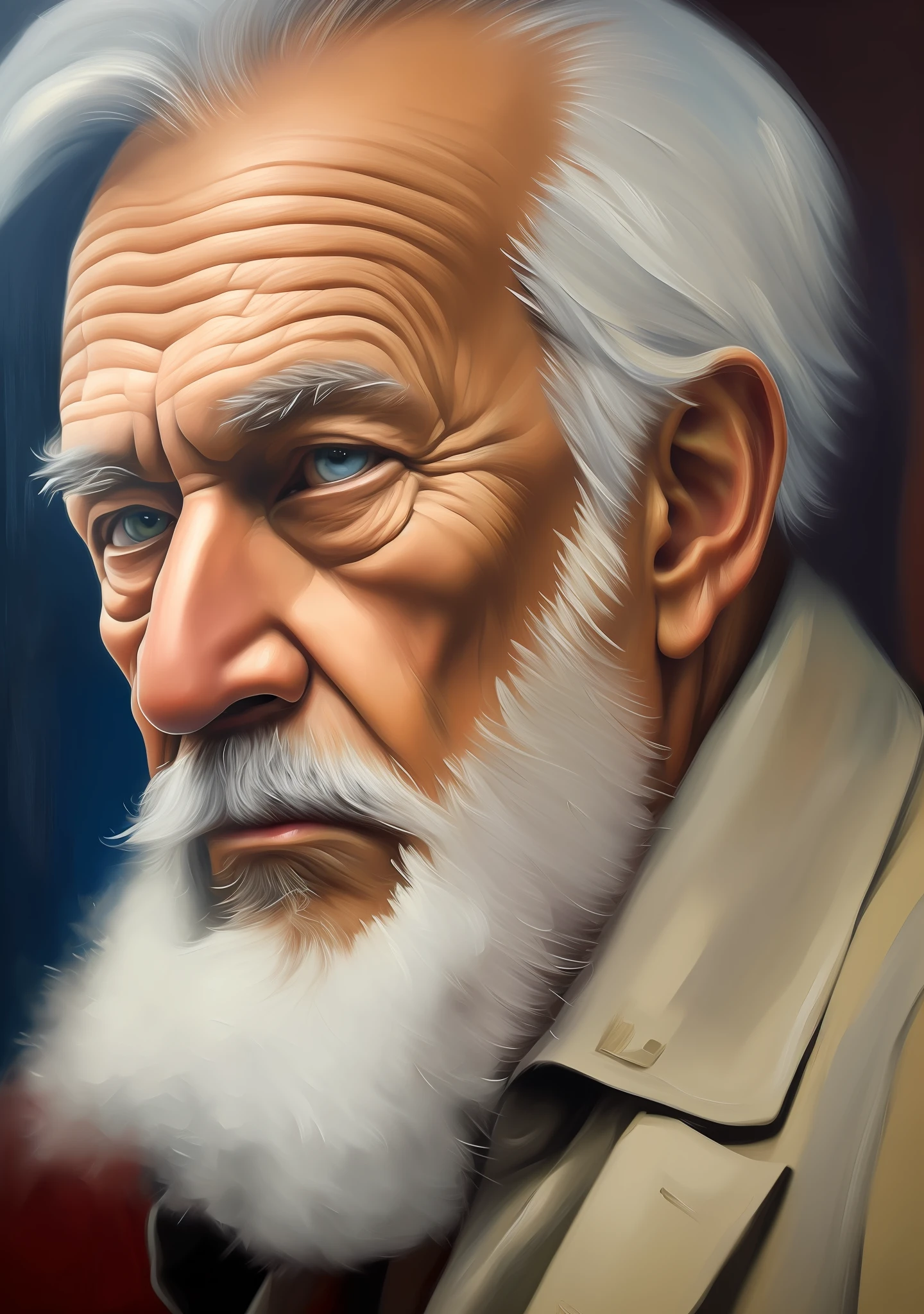 epic realistic, high-quality artwork of a oldman, oil painting, (rough brush strokes:1.4)