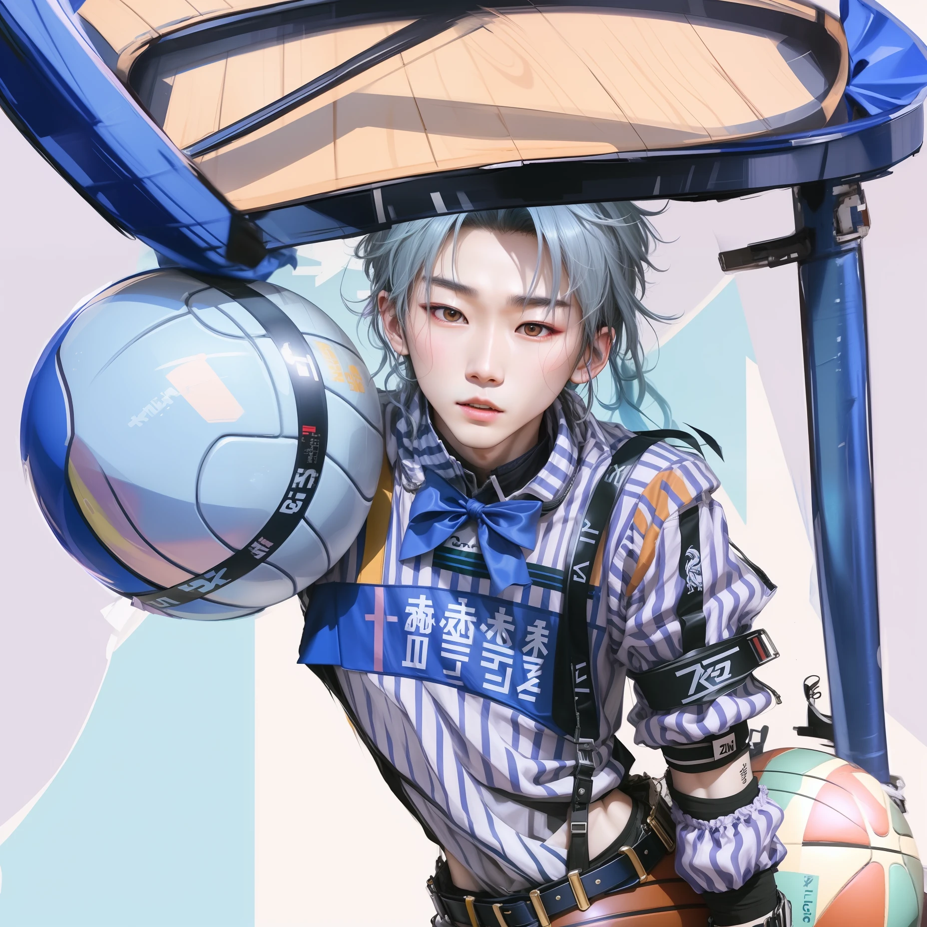 Cai Xukun plays basketball