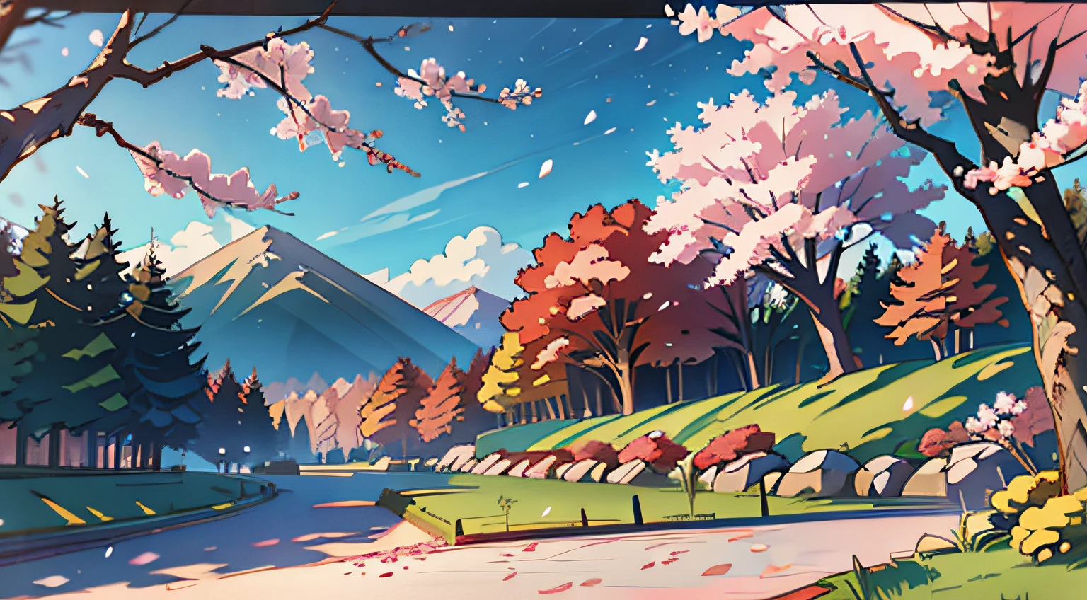 opulent, exteriors, ln the forest, Morning, SakuraNS, (Cherry blossoms fall), ventania, Adobe Lightroom,wide angles,great outdoors,the detail,Texture