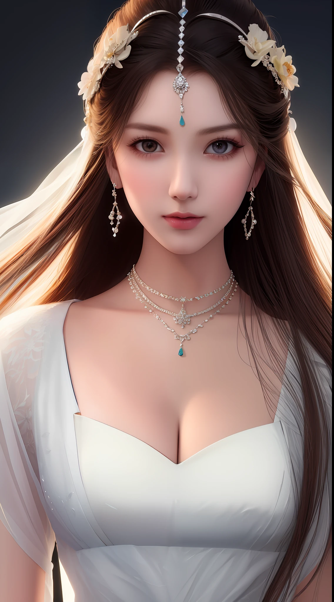 Best Quality, Masterpiece, High Resolution, 1girl, Porcelain Dress, Hair Accessories, Necklace, Jewelry, Pretty Face, On Body, Tyndall Effect, Realistic, Shadow Studio, Rim Lighting, Dual Tone Lighting, (High Detail Skins: 1.2), 8k UHD, dslr, soft light, high quality, volume light, sneak shot, photo, high resolution, 4k, 8k, background blur,