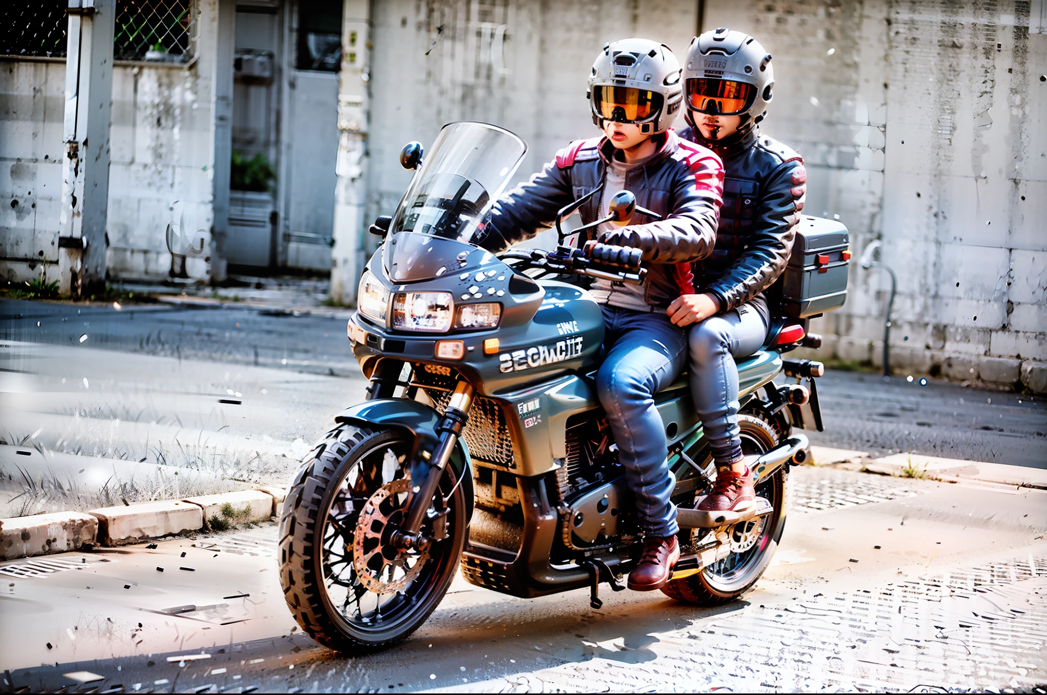 They are riding motorcycles on the street during the day, touring, triunfo, Andar na estrada, pilotando uma motocicleta, andar de moto, sentado em uma motocicleta, andar de moto por uma rua, Directed by: Felipe Seade, motocicleta, Directed by: Fernando Gerassi, motociclista, Directed by: David Ruby, por Romain brook, horseback riding, Directed by: Robert Combas, motocicleta