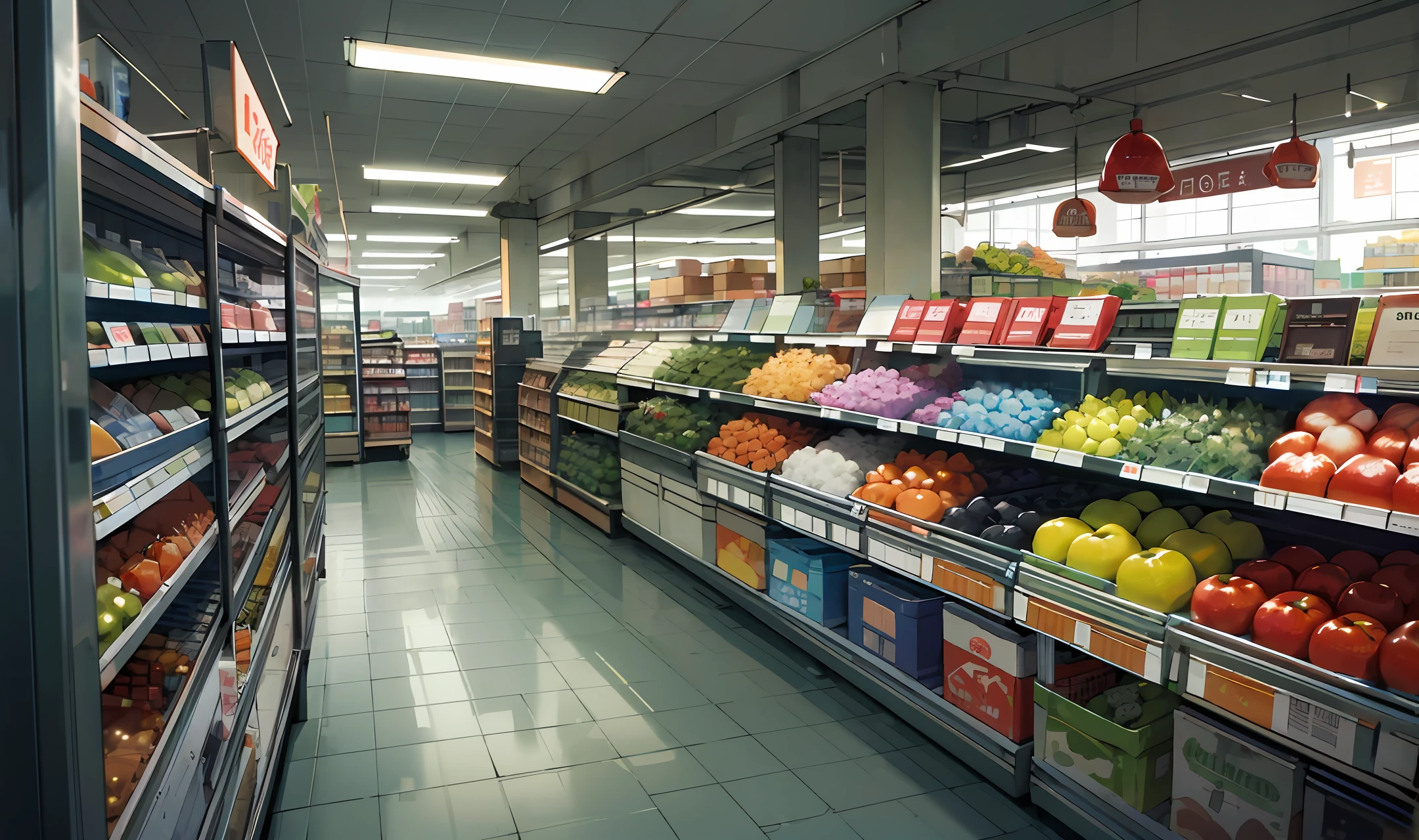 Gloomy old grocery store