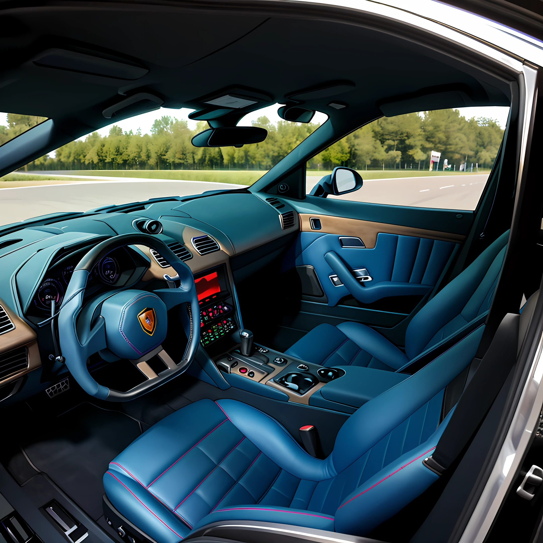 Photo of the driver's seat of Lamborghini