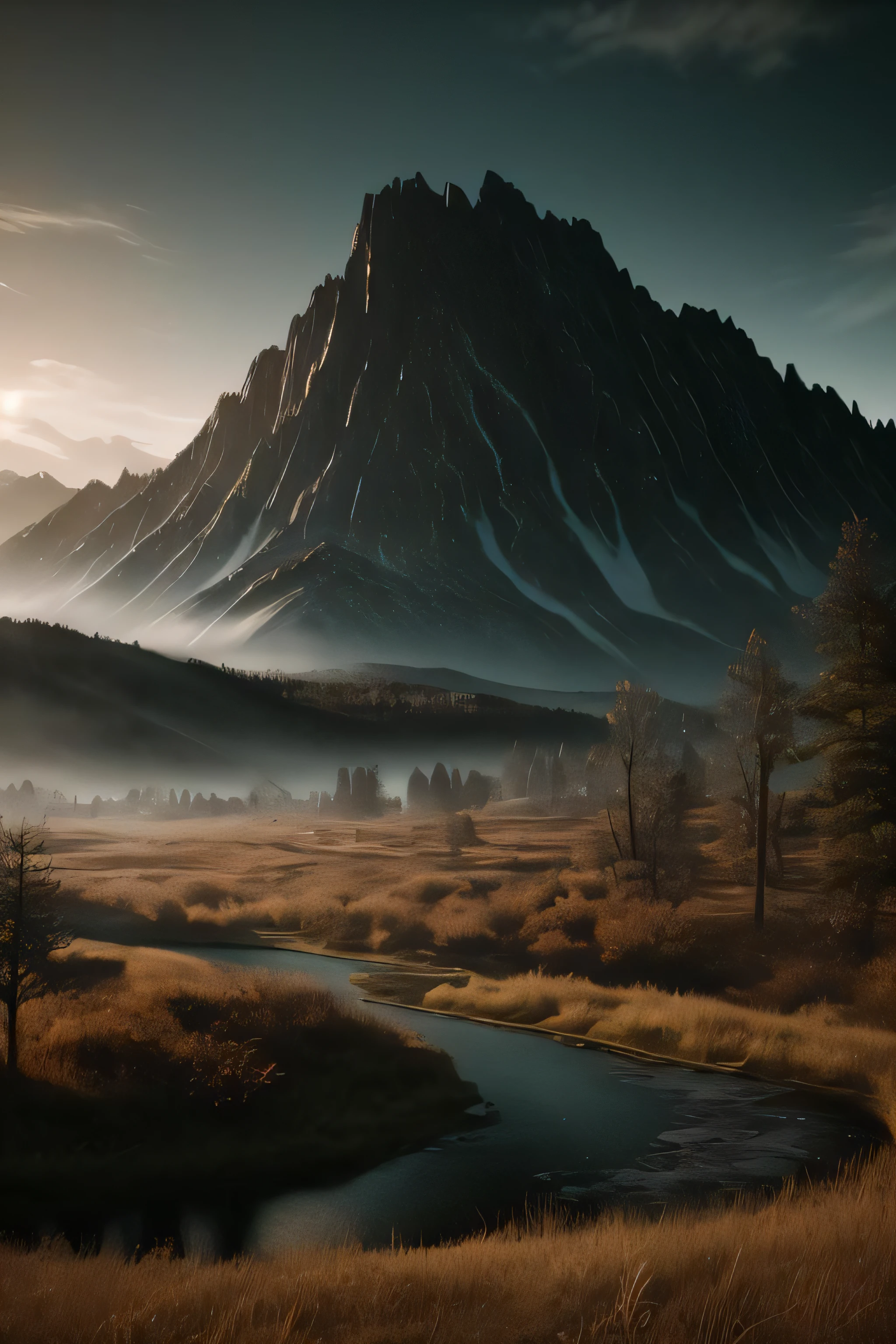 magic landscape,elden ring, dark arts, the witcher,realistic photo,breath taking, sharp lense, professional photographie, 70mm lense, detail love, good quality, unreal engine 5, wallpaper, colerful, highly detailed, 8k, soft light, photo realistic