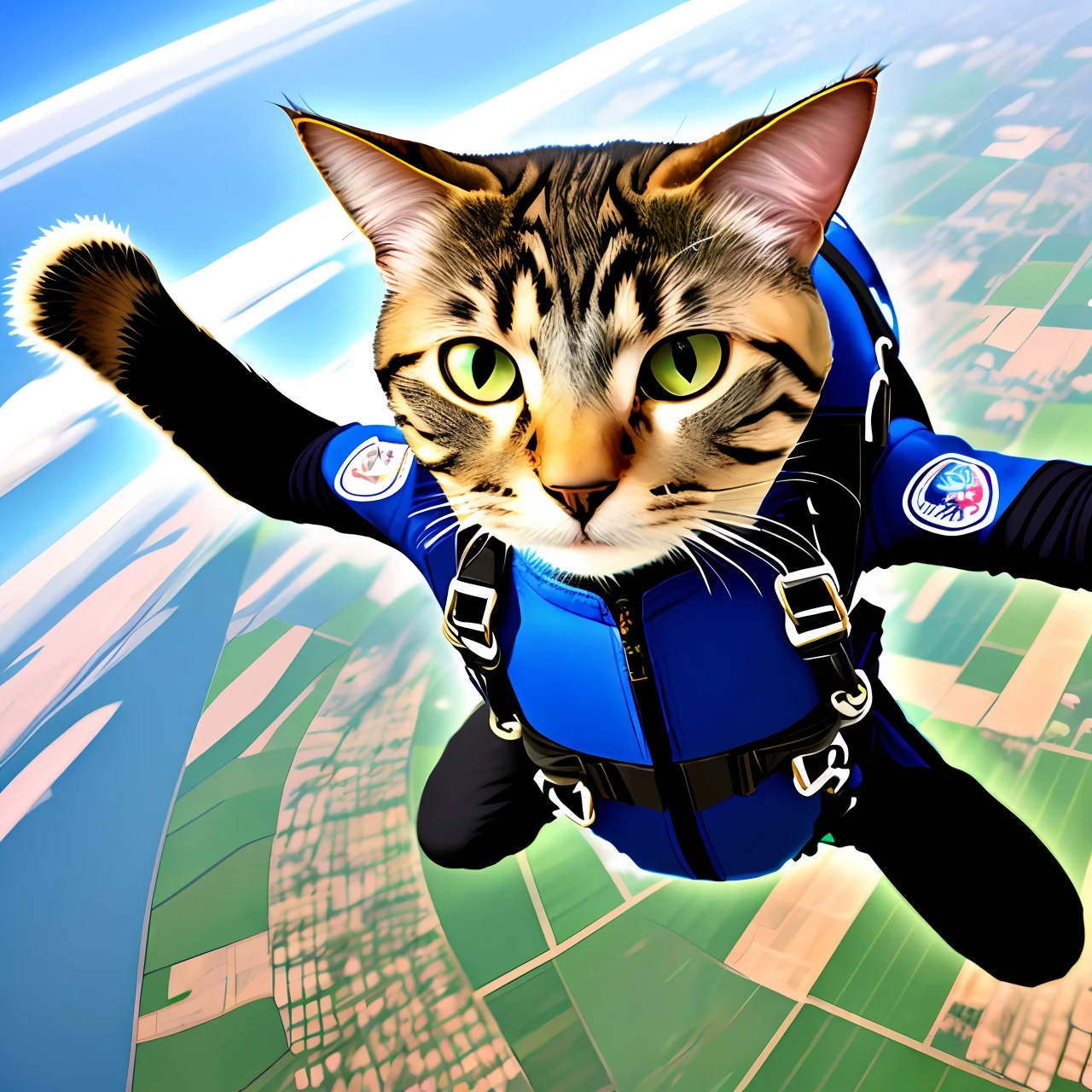 Skydiving cat