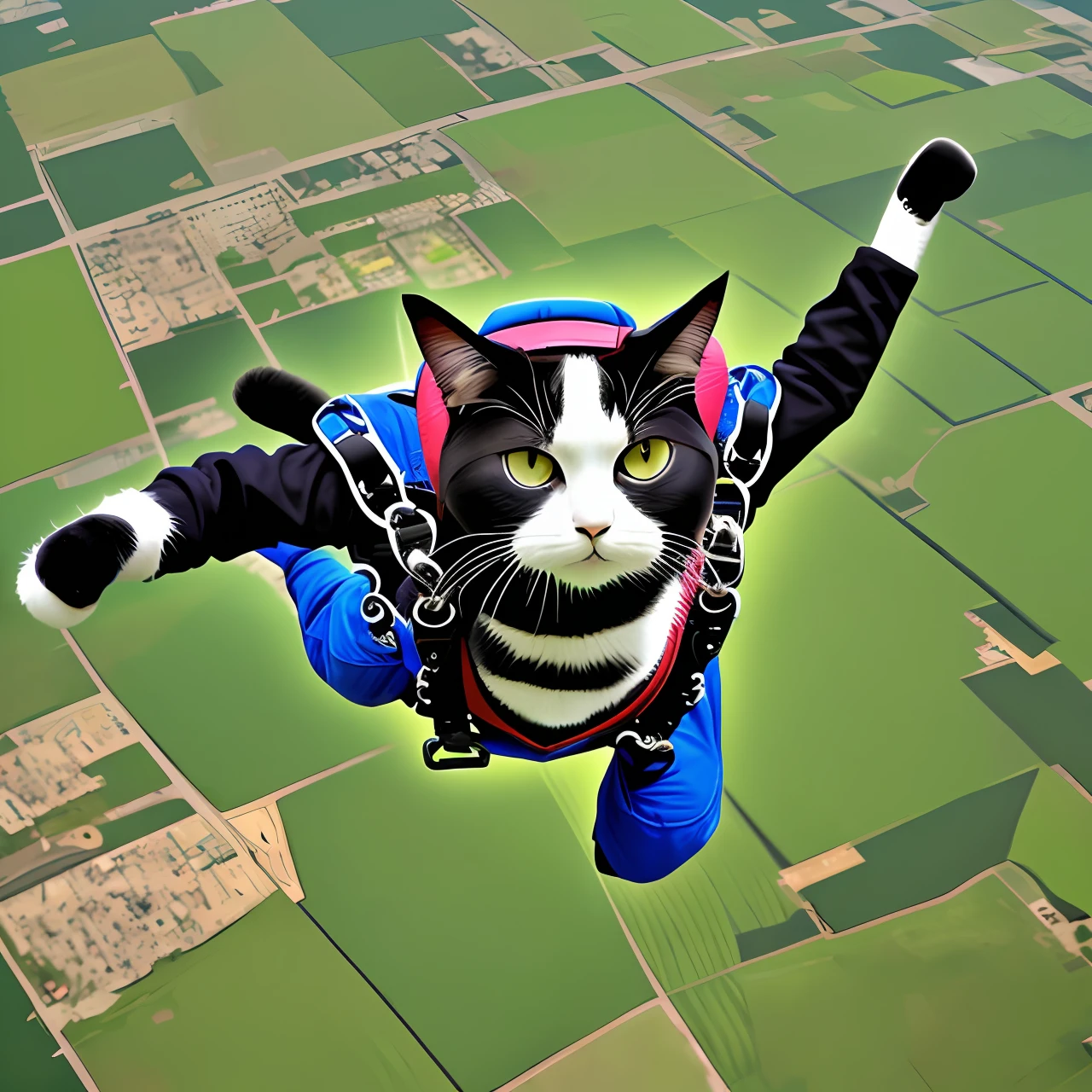 Skydiving cat