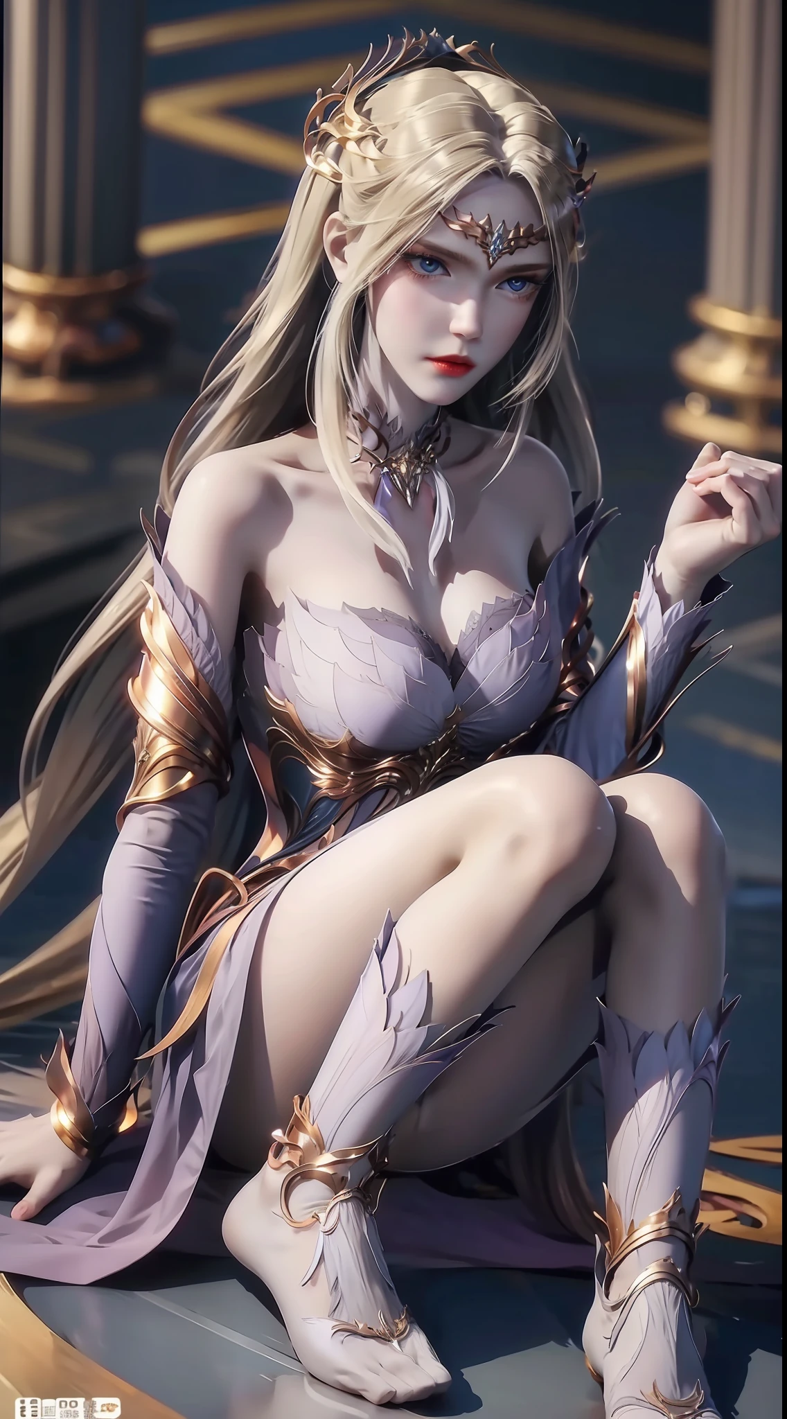 ((high qulity)), ((tmasterpiece)), 8K, Sit on your knees,Long legs,Bigchest,Background roadside,Elaborate Eyes,Long white socks