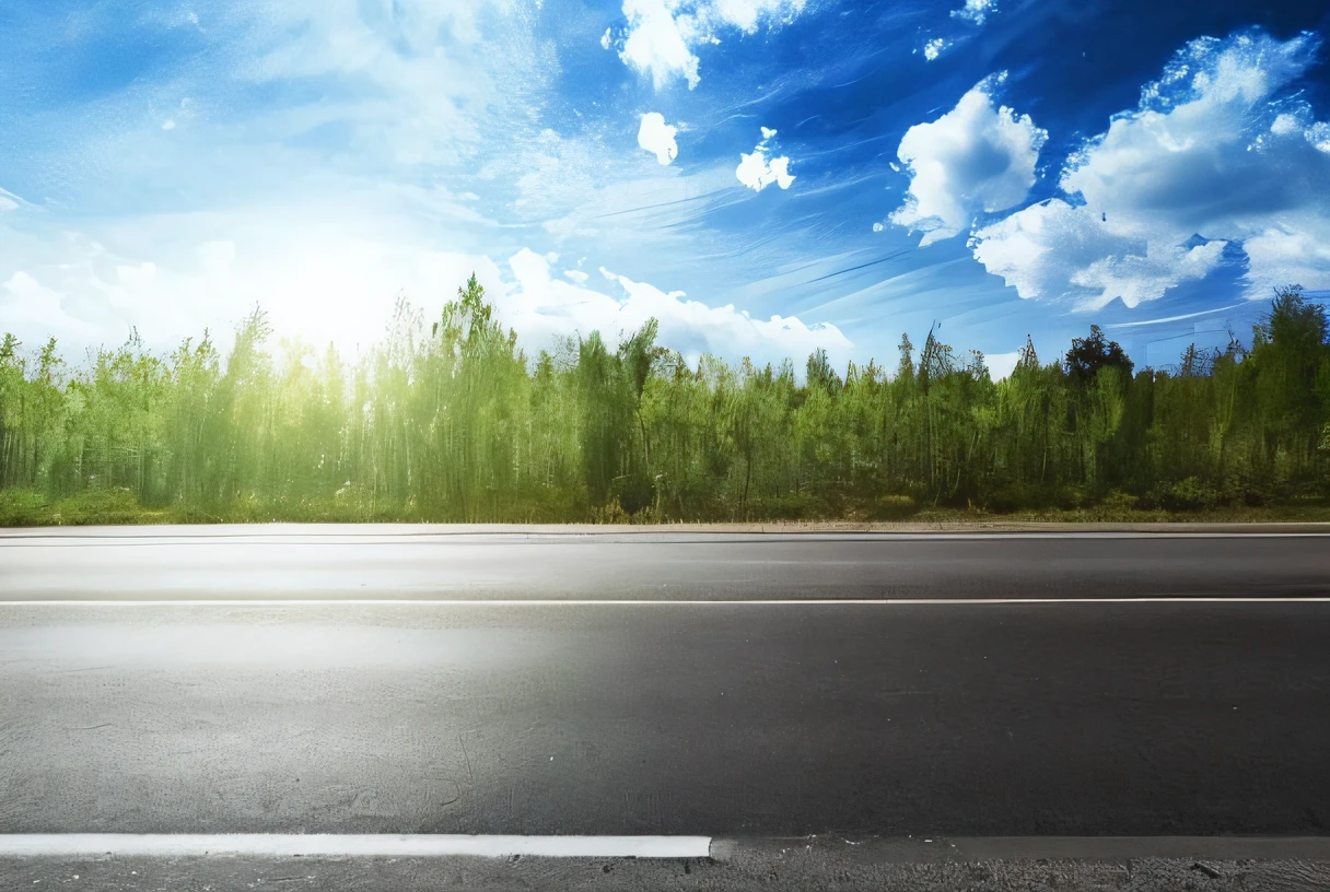 asphalt road with trees and blue sky in the background, ambiente ensolarado, caminho, Estrada, em tempo ensolarado, rodovia, em uma estrada, Estradas pavimentadas, artist's interpretation, estrada vazia, atmosfera ensolarada, estrada rural, Viagem, em um dia ensolarado, road between tall trees, miniatura, Beautiful image, estrada em uma estrada florestal, Estradas, Paisagem ampla