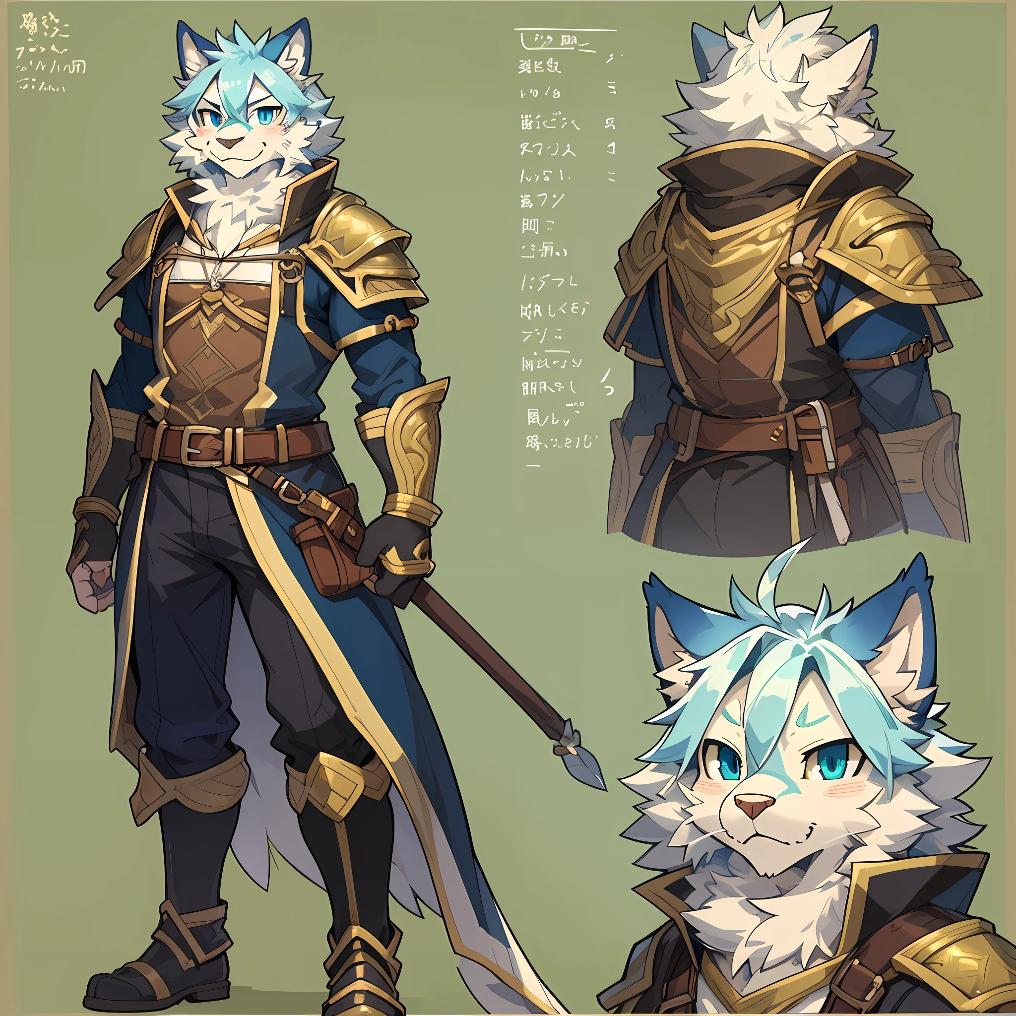 ((masterpiece)), (ultra detailed), (best quality), detailed background, (style of fantasy), (concept art, character sheet),absurdres(highly detailed beautiful face and eyes)perfect anatomy(angelic handsome boy, kemono, )(furry anthro),