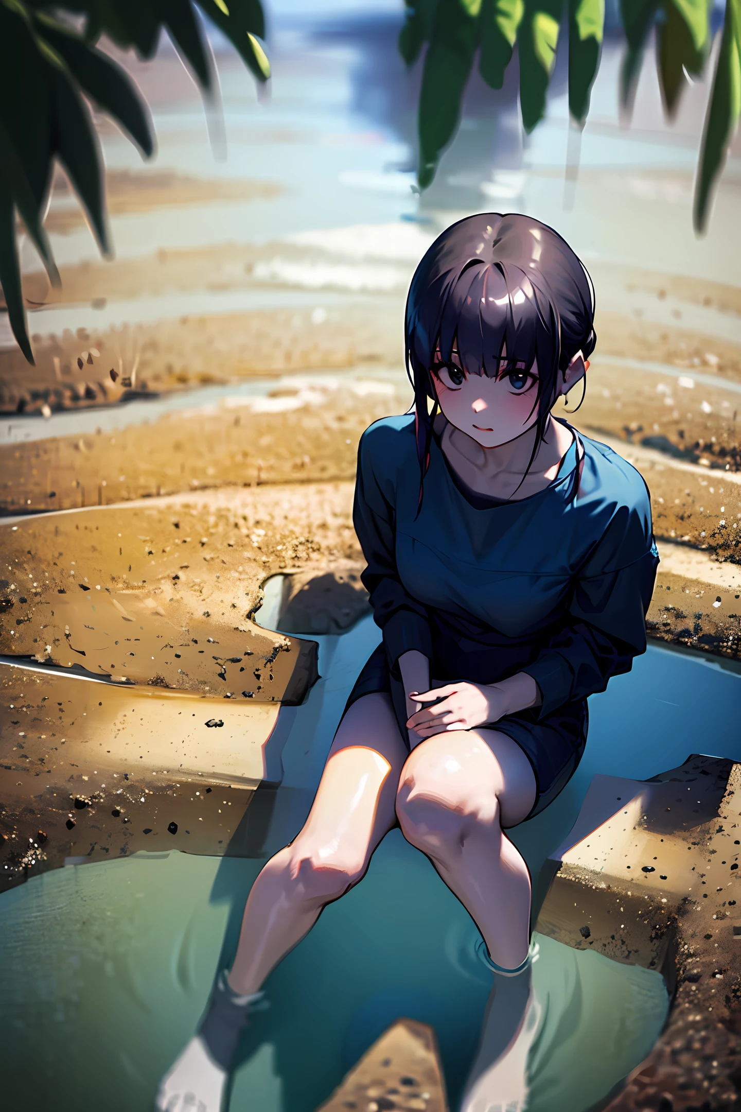 Two-dimensional JK stood knee-deep in water