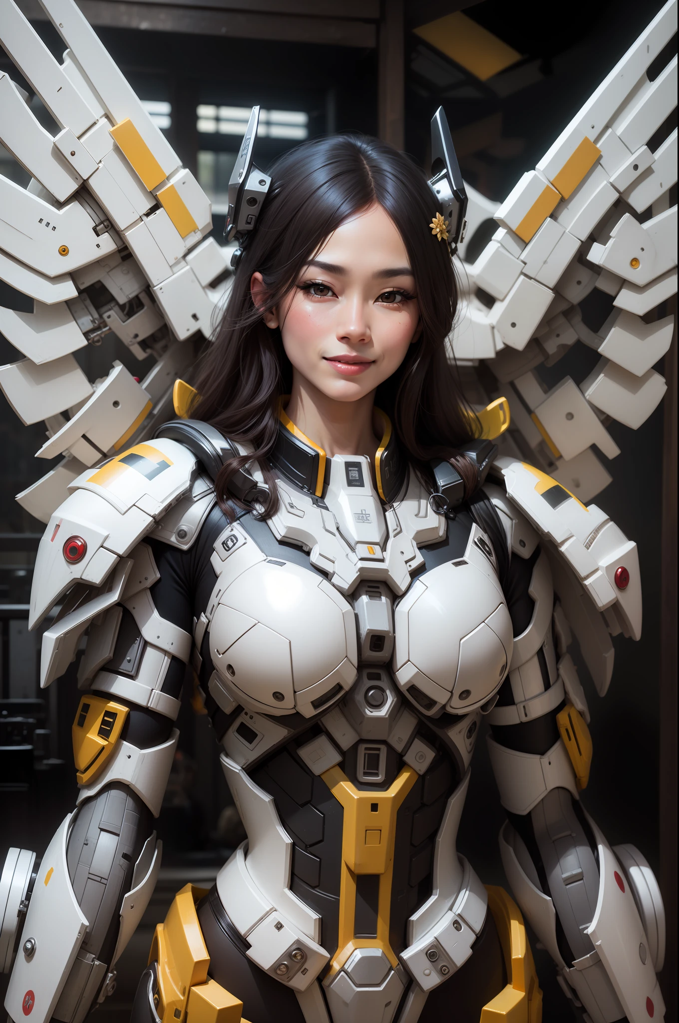 Swap with realistic beautiful japanese, smile lips, very detailed faces