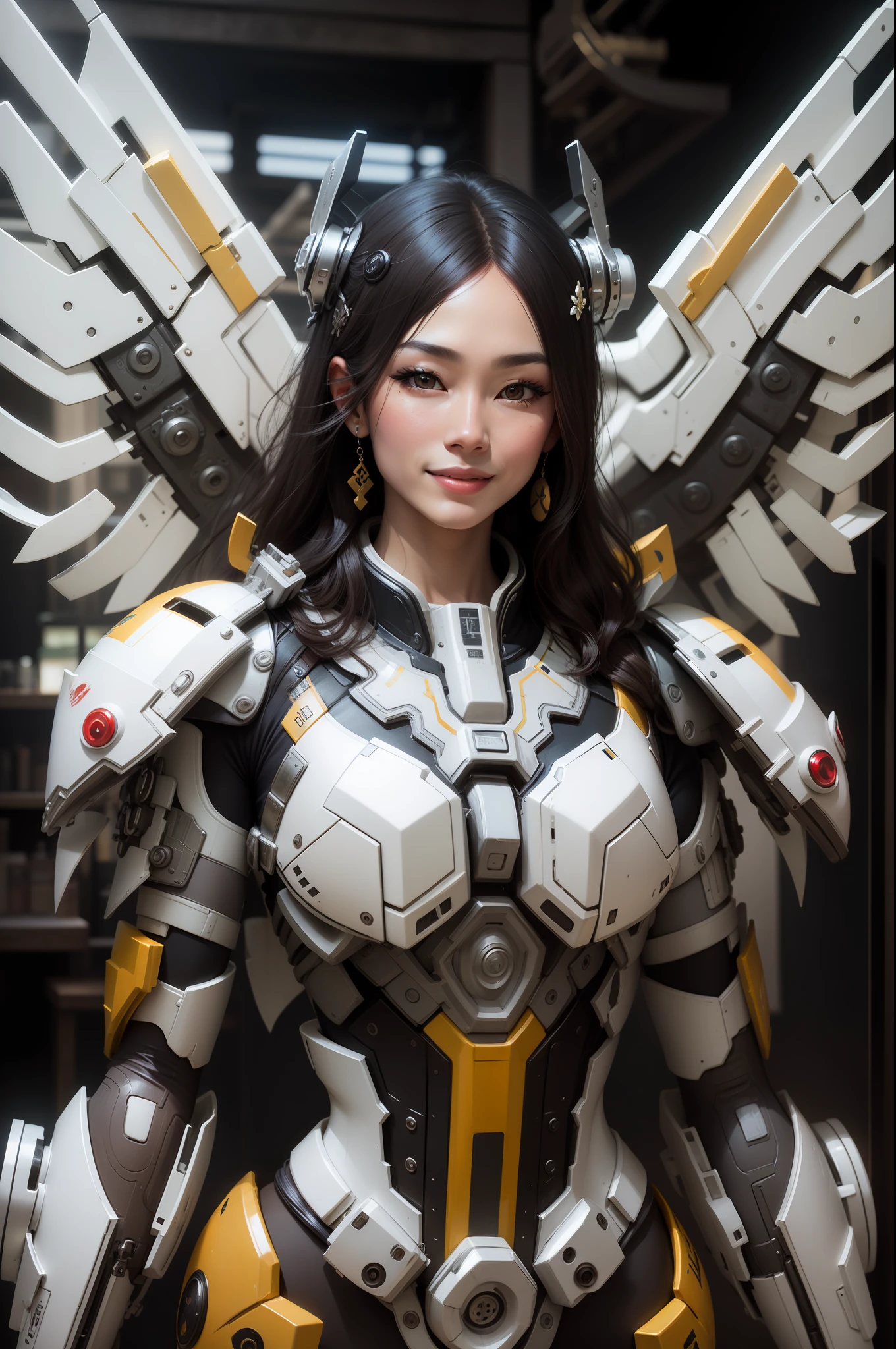Swap with realistic beautiful japanese, smile lips, very detailed faces