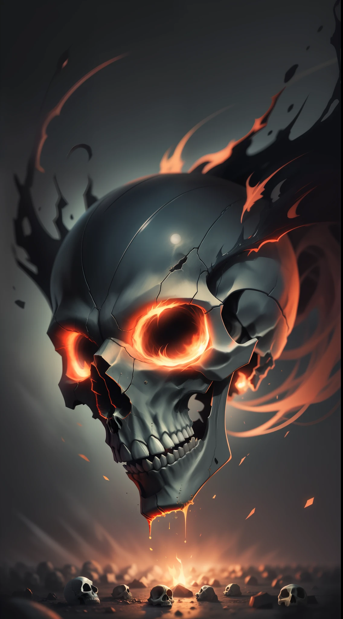 Skull in dark night,dark,high resolution,high quality,dark background