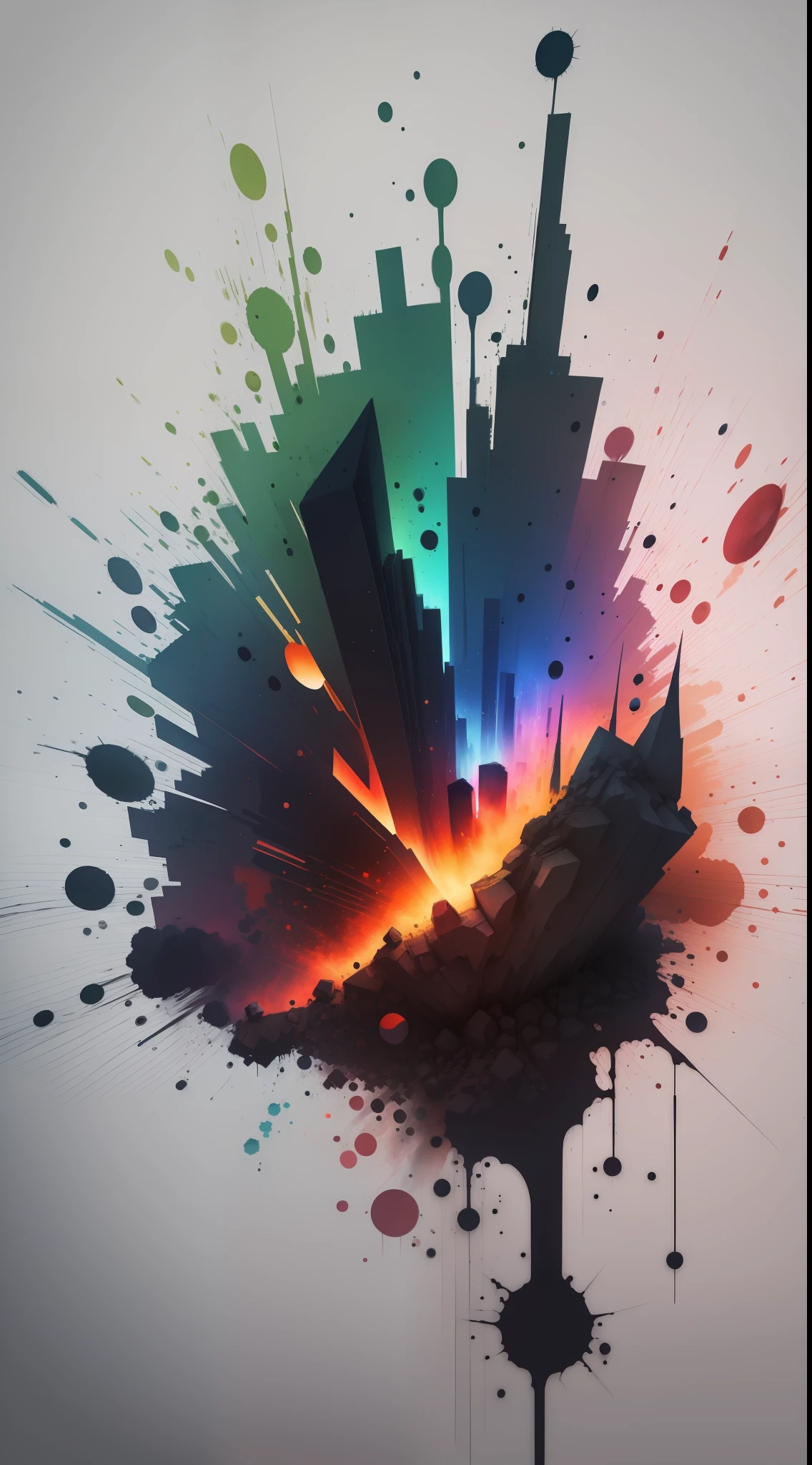3d watercolor abstract,dark background,high resolution,high quality,colorful,green,red,blue