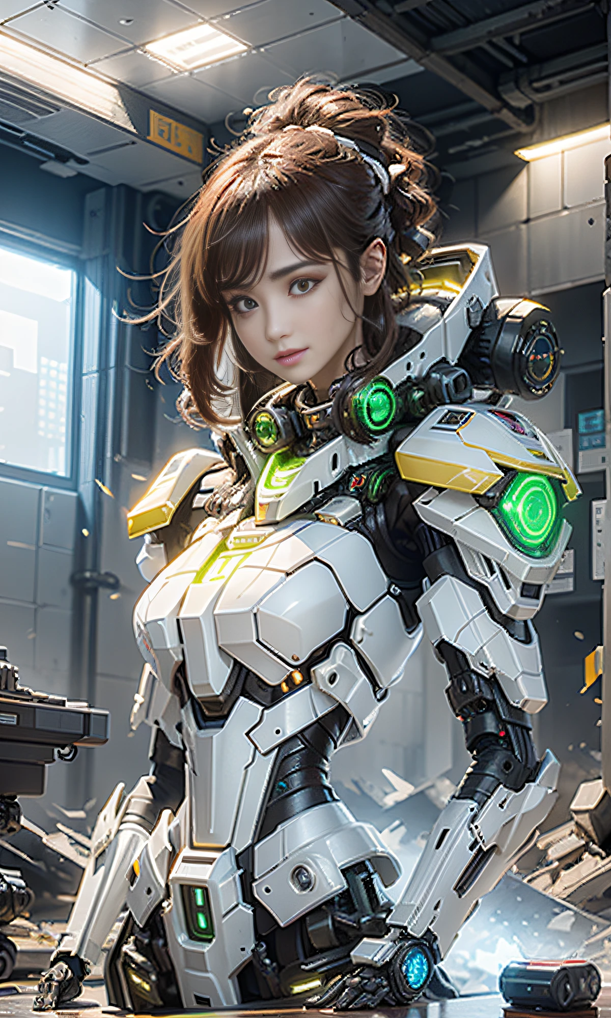 ((Best quality)), ((masterpiece)), (highly detailed:1.3), 3D,Shitu-mecha, beautiful cyberpunk women with her mecha in the ruins of city from a forgoten war, ancient technology,HDR (High Dynamic Range),Ray Tracing,NVIDIA RTX,Super-Resolution,Unreal 5,Subsurface scattering,PBR Texturing,Post-processing,Anisotropic Filtering,Depth-of-field,Maximum clarity and sharpness,Multi-layered textures,Albedo and Specular maps,Surface shading,Accurate simulation of light-material interaction,Perfect proportions,Octane Render,Two-tone lighting,Low ISO,White balance,Rule of thirds,Wide aperature,8K RAW,Efficient Sub-Pixel,sub-pixel convolution,luminescent particles,light scattering,Tyndall effect