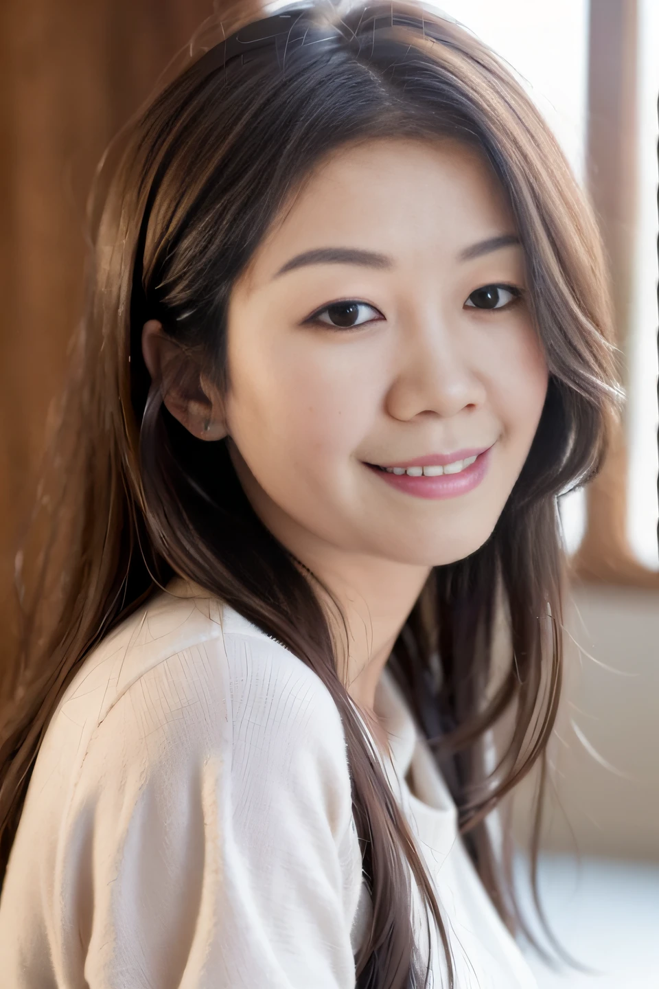 (Realistic, photo-realistic:1.37),(8K, RAW photo, Best quality, Masterpiece:1.2), Cute, Ultra-detailed,Heart-shaped pupils,Physically-based rendering, 超高分辨率, view the viewer,Photorealistic,Realistic, Solo, Photorealistic, Best quality,Extremely detailed face,Extremely detailed eyes and face, Beautiful detailed eyes,absurderes, unbelievable Ridiculous,haunting smile,childish looks,Messy hair, Floating hair,PureErosFace_V1:0.2, facial closeups