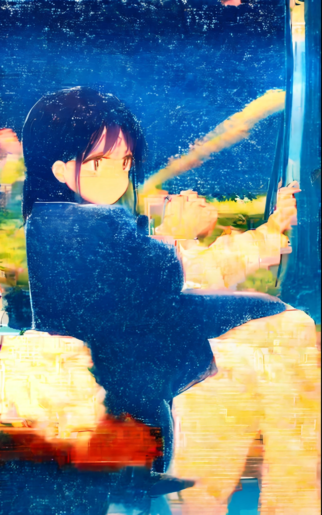 Starry sky violin with long legs