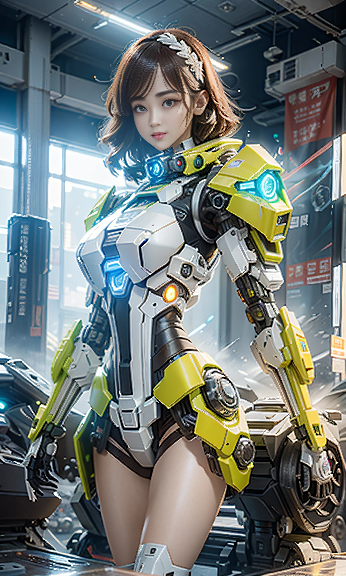 ((Best quality)), ((masterpiece)), (highly detailed:1.3), 3D,Shitu-mecha, beautiful cyberpunk women with her mecha in the ruins of city from a forgoten war, ancient technology,HDR (High Dynamic Range),Ray Tracing,NVIDIA RTX,Super-Resolution,Unreal 5,Subsurface scattering,PBR Texturing,Post-processing,Anisotropic Filtering,Depth-of-field,Maximum clarity and sharpness,Multi-layered textures,Albedo and Specular maps,Surface shading,Accurate simulation of light-material interaction,Perfect proportions,Octane Render,Two-tone lighting,Low ISO,White balance,Rule of thirds,Wide aperature,8K RAW,Efficient Sub-Pixel,sub-pixel convolution,luminescent particles,light scattering,Tyndall effect