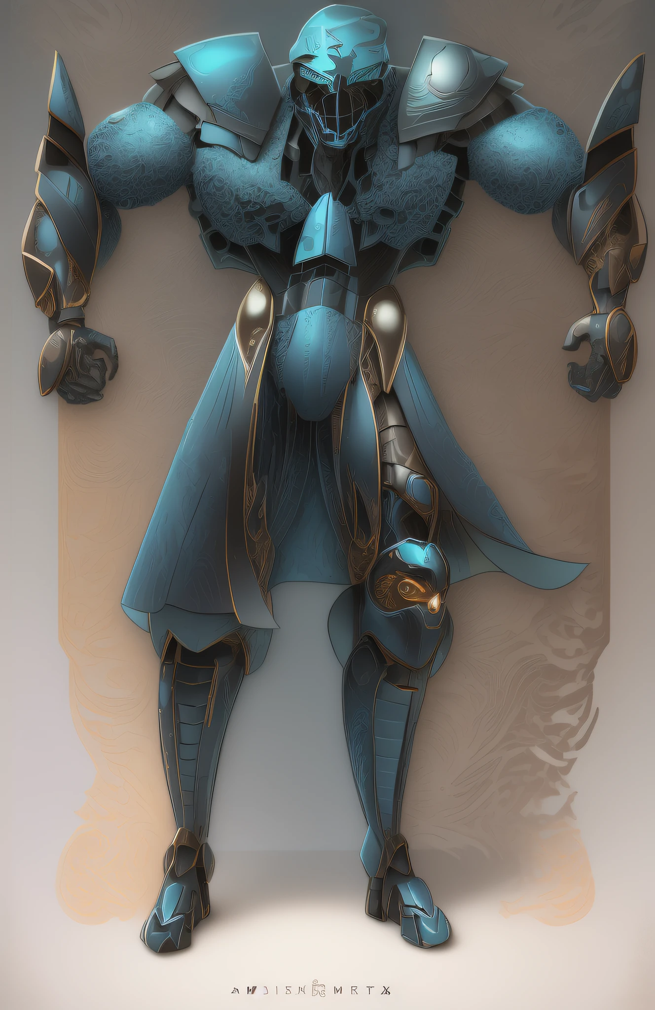 um desenho de um homem em um traje azul com uma espada, traje com detalhes azuis, Deus grego no estilo mecha, armadura azul e prata gelo, anime robotic mixed with organic, dragon inspired blue armor, forma humanoide, personagem de fantasia complexa, ciborgue azul, este personagem tem criocinese, figurino intrincado, personagem de anime; arte de corpo inteiro