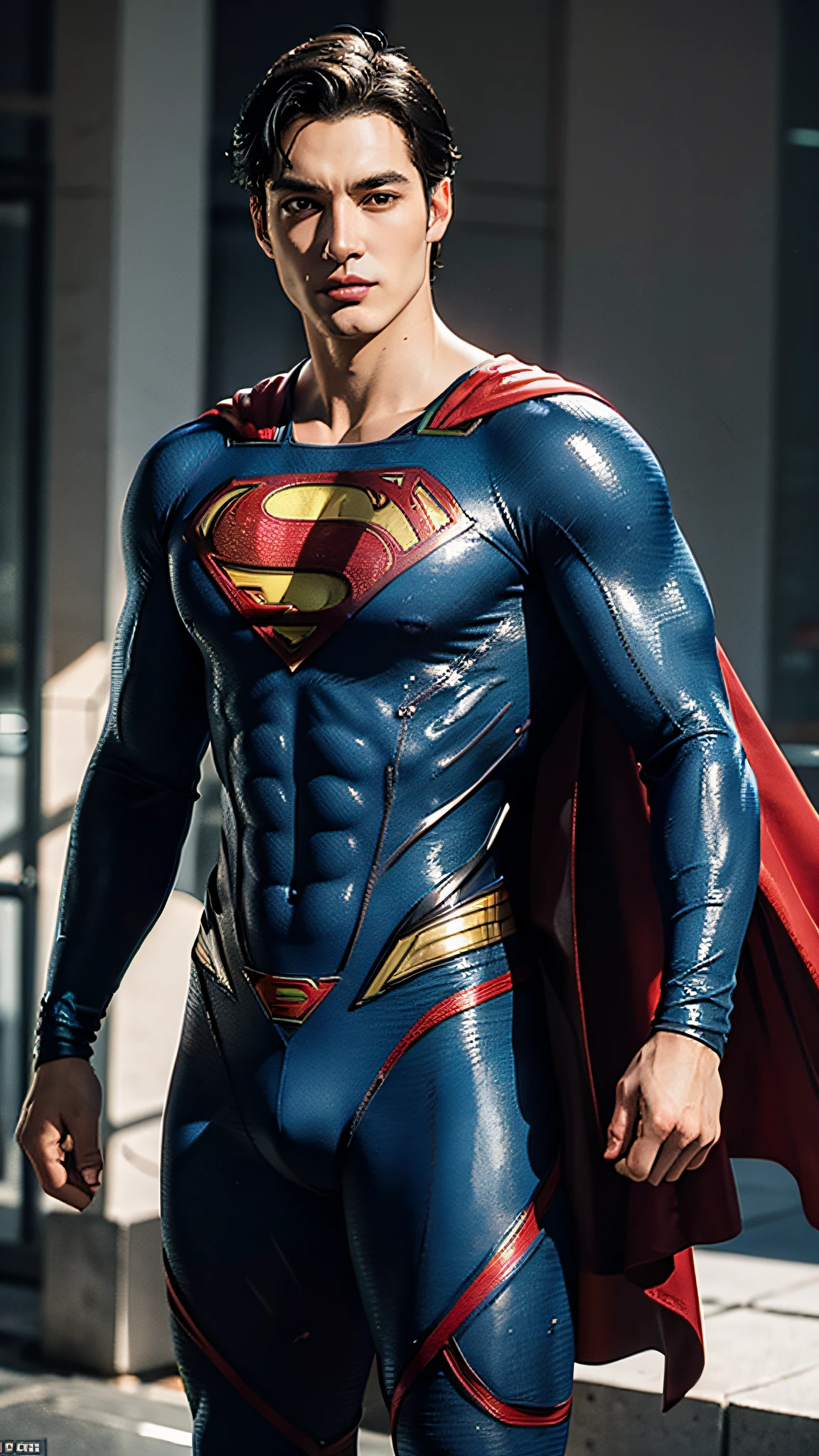 Man body setting，Superman costume tights