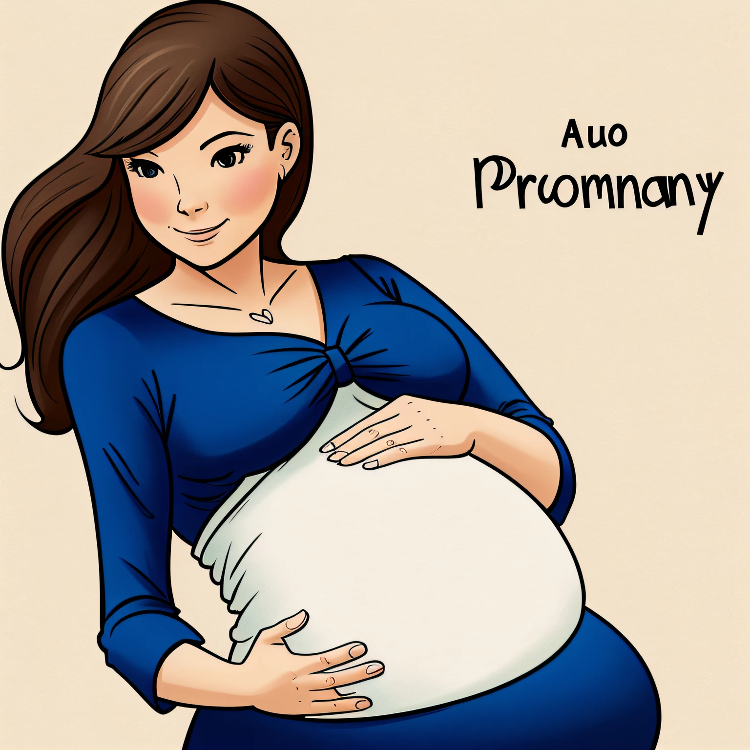 Draw a nanny who is 5 months pregnant --auto