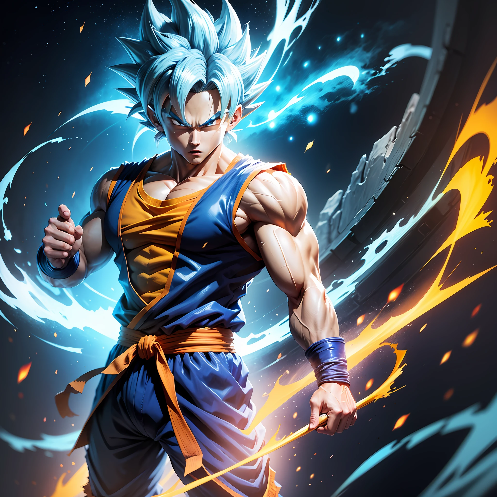 Dragon Ball Goku wallpaper, Super Blue Saiyan, 8K anime wallpaper, Dragonball character, Ultra Instinct, Dragon Ball Artstyle. --auto