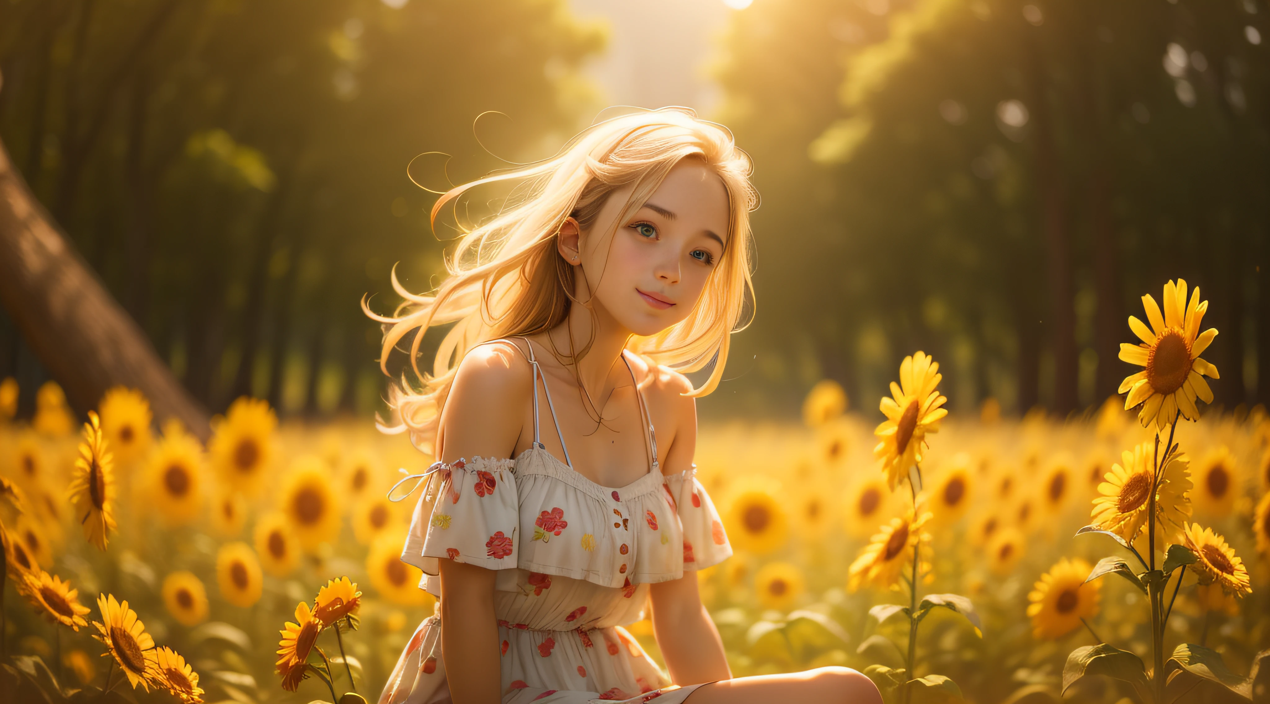 summer girl enjoying sunlight