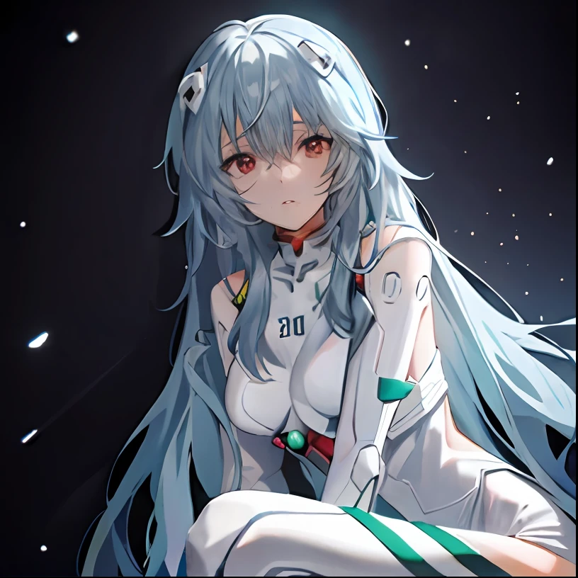 Anime girl with long blue hair sitting on white surface, ayanami, rogue anime girl ayanami rei, female anime character, Rei Ayanami, tensei shitara slime datta ken, evangelion third impact inspired, fus rei, white cyan, anime figure, kirokaze, from evangelion, Neon Genesis Evangelion style, Female action anime girl --auto