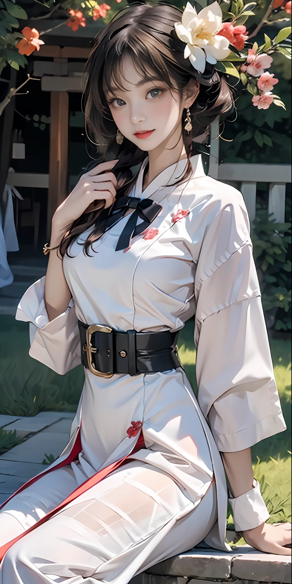(optimum,tmasterpiece,High Picture Quality,)There is a girl wearing a Japanese JK school outfit, clubs,oriental architecture ray tracing,best qualtiy,Extremely detailed 8K wallpaper,A detailed eye,busty figure,intricately details,Cold white skin,(Carefully portray blush),Soft cute,Messy beauty,The skin is shiny and silky,beautidful eyes,Peach blossom eyes,An extremely delicate and beautiful girl,The upper part of the body,