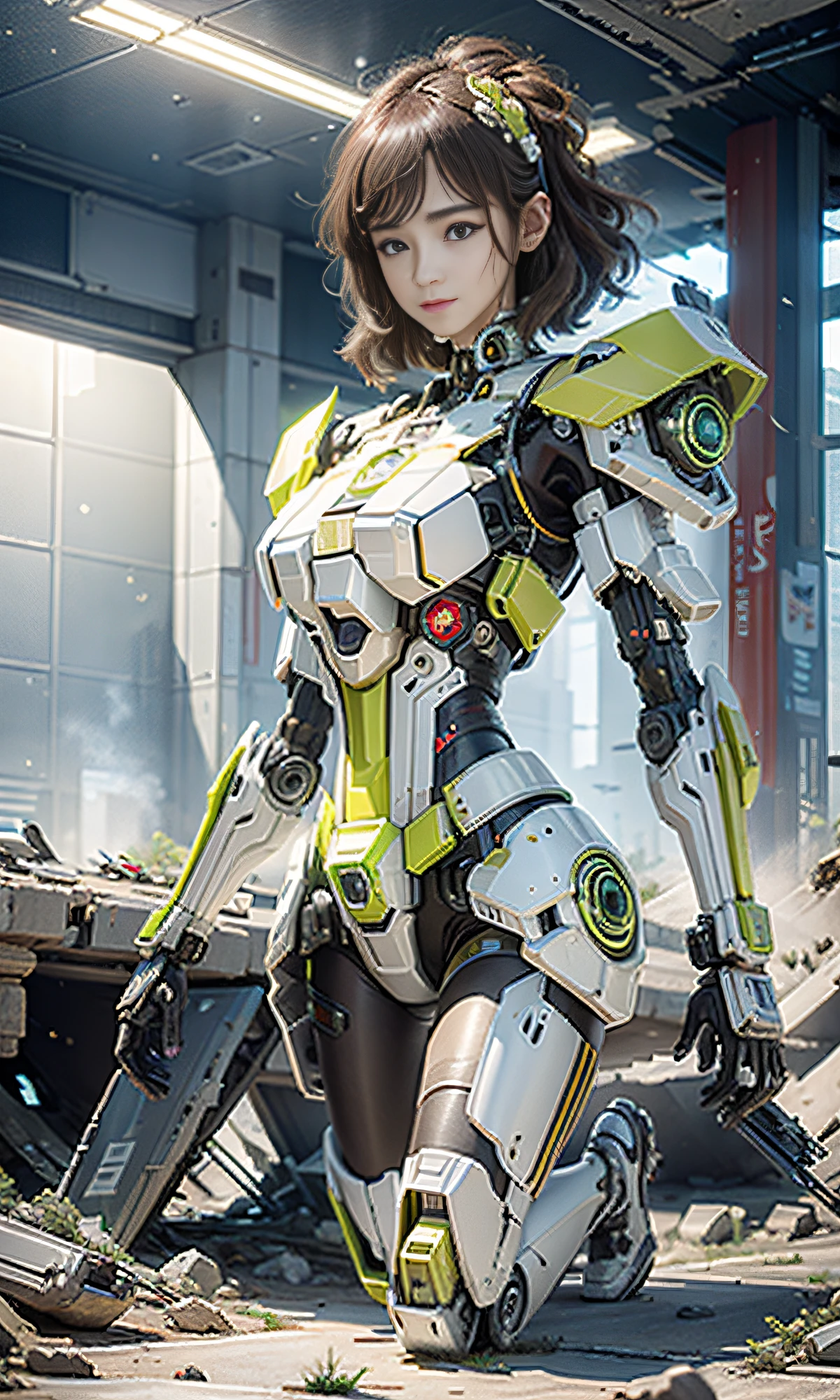 ((Best quality)), ((masterpiece)), (highly detailed:1.3), 3D,Shitu-mecha, beautiful cyberpunk women with her mecha in the ruins of city from a forgoten war, ancient technology,HDR (High Dynamic Range),Ray Tracing,NVIDIA RTX,Super-Resolution,Unreal 5,Subsurface scattering,PBR Texturing,Post-processing,Anisotropic Filtering,Depth-of-field,Maximum clarity and sharpness,Multi-layered textures,Albedo and Specular maps,Surface shading,Accurate simulation of light-material interaction,Perfect proportions,Octane Render,Two-tone lighting,Low ISO,White balance,Rule of thirds,Wide aperature,8K RAW,Efficient Sub-Pixel,sub-pixel convolution,luminescent particles,light scattering,Tyndall effect