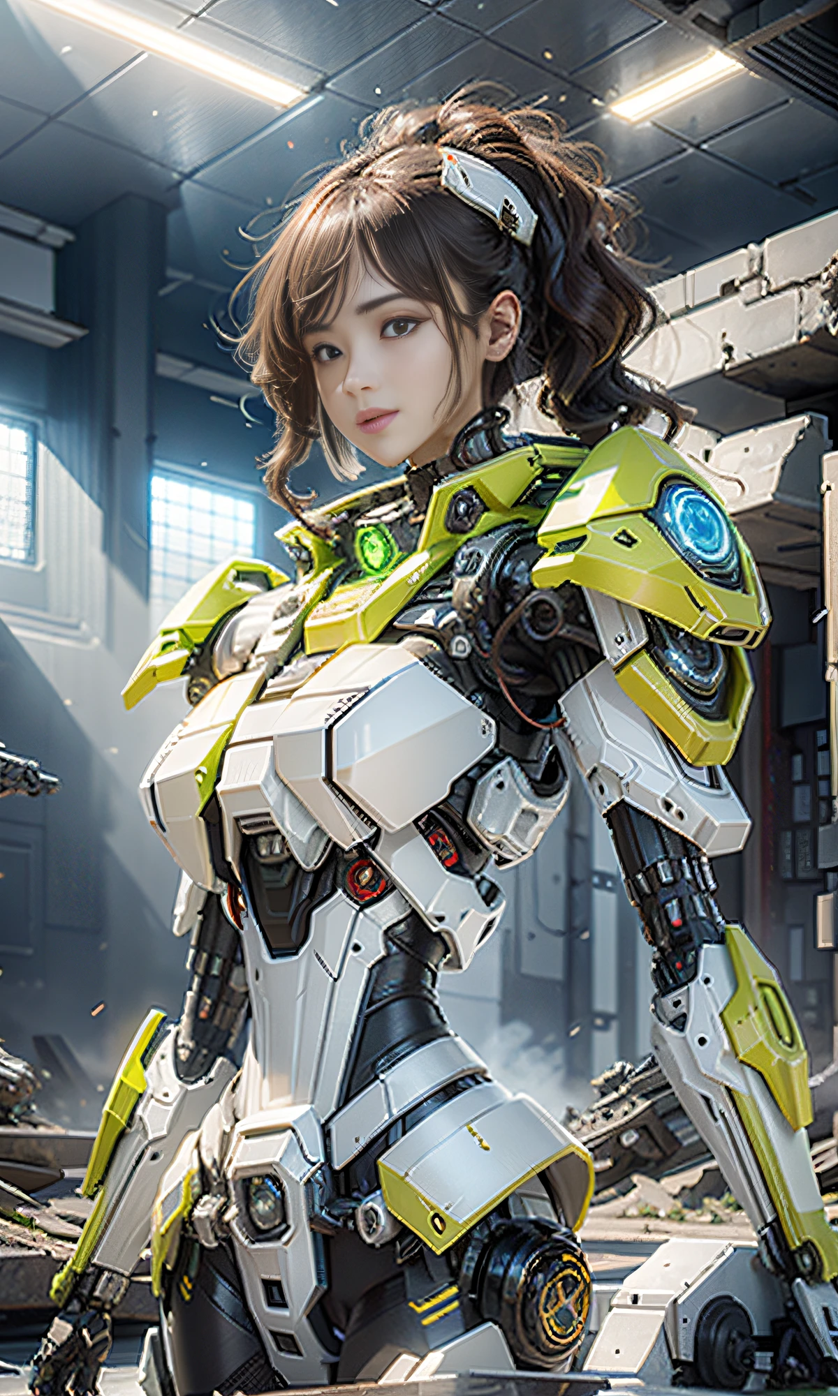 ((Best quality)), ((masterpiece)), (highly detailed:1.3), 3D,Shitu-mecha, beautiful cyberpunk women with her mecha in the ruins of city from a forgoten war, ancient technology,HDR (High Dynamic Range),Ray Tracing,NVIDIA RTX,Super-Resolution,Unreal 5,Subsurface scattering,PBR Texturing,Post-processing,Anisotropic Filtering,Depth-of-field,Maximum clarity and sharpness,Multi-layered textures,Albedo and Specular maps,Surface shading,Accurate simulation of light-material interaction,Perfect proportions,Octane Render,Two-tone lighting,Low ISO,White balance,Rule of thirds,Wide aperature,8K RAW,Efficient Sub-Pixel,sub-pixel convolution,luminescent particles,light scattering,Tyndall effect