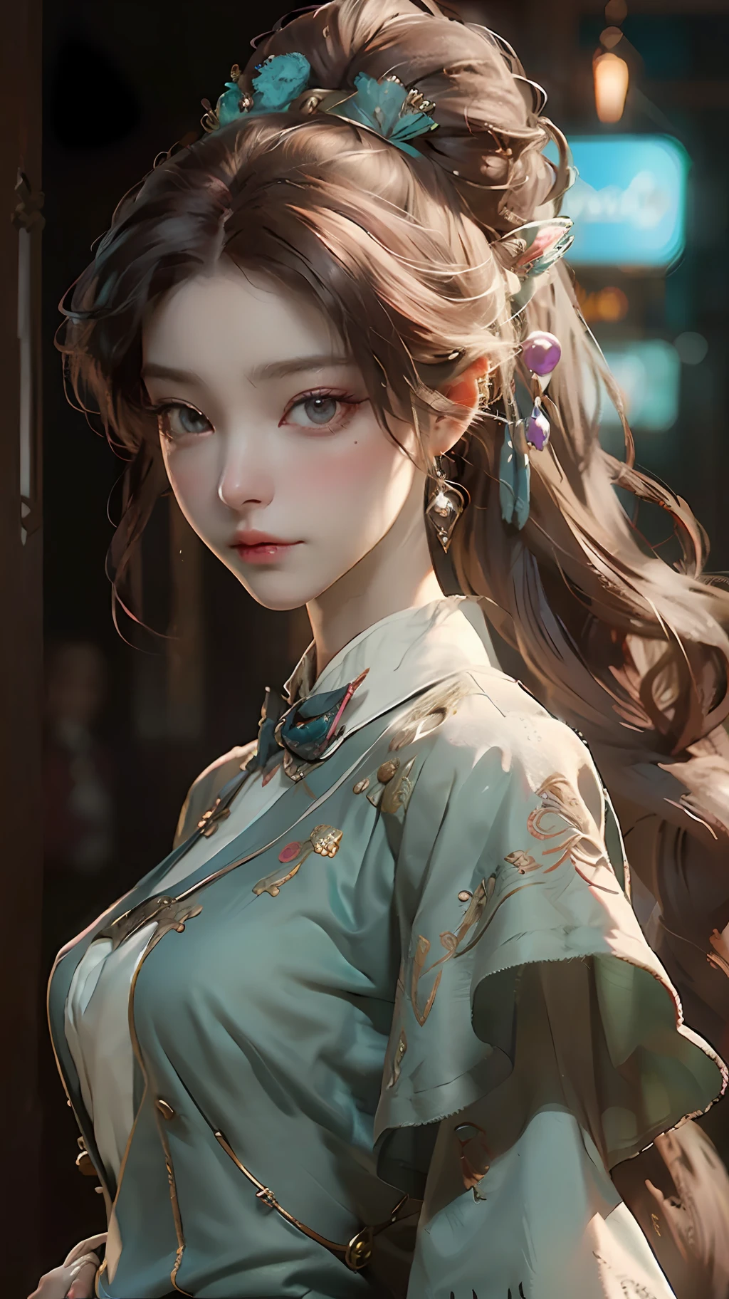 A woman in a suit holds a camera in the room, Portrait of a character inspired by Edith Grace Wheatley, art stations, Rococo, portrait of elsa of arendelle, Style Artgerm, epic game portrait, Artgerm and Atey Ghailan, portrait of zelda, Kushatt Krenz Key Art Women, lofi steampunk bioshock portrait