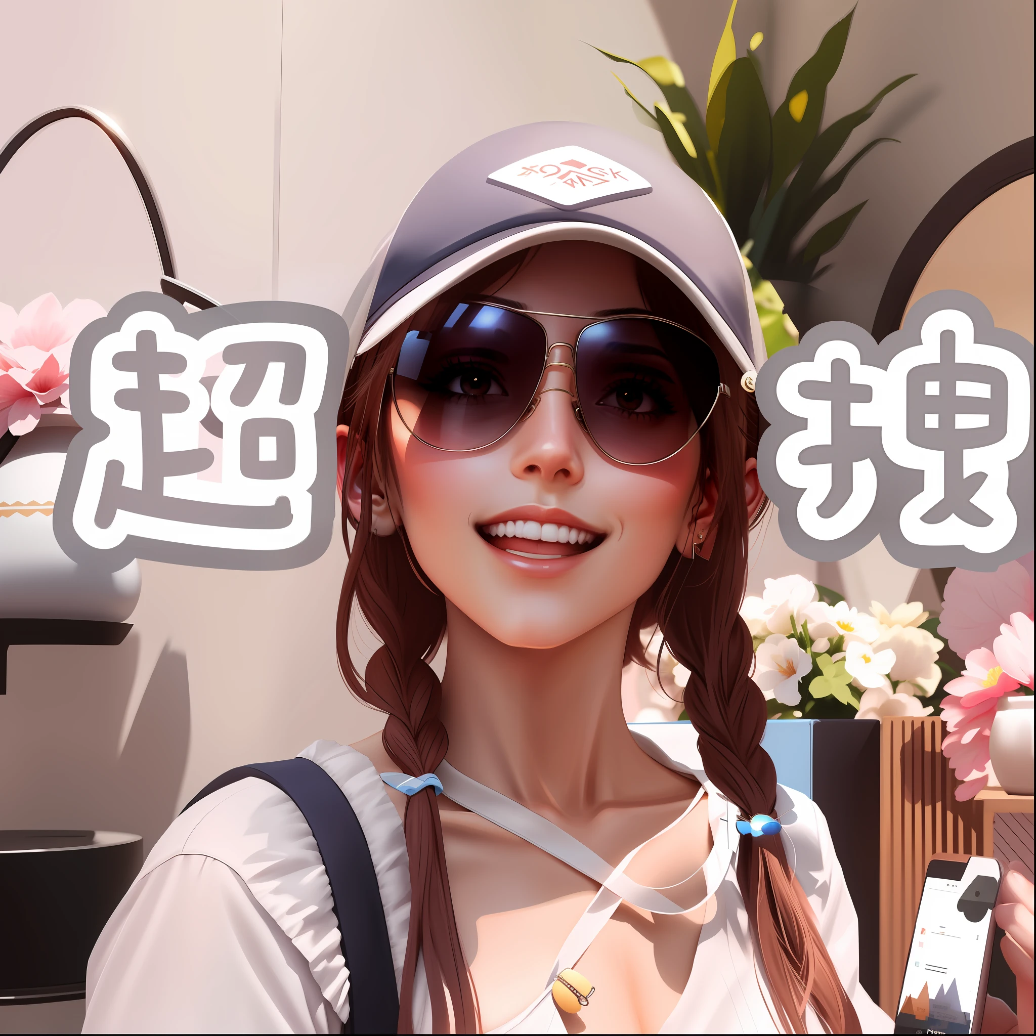 Wear sunglasses,ssmile