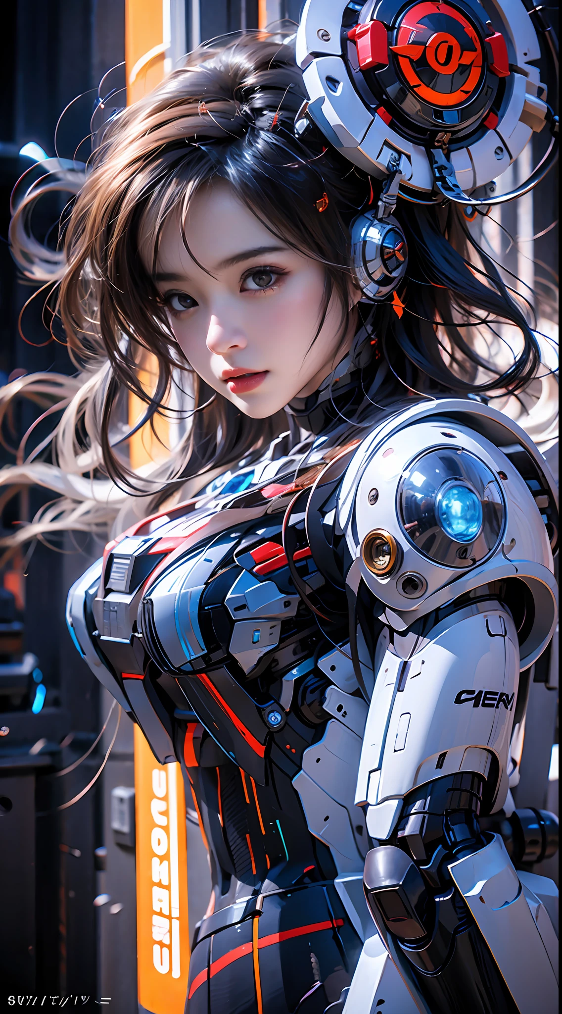 mecha girl，mirai，Cool lighting