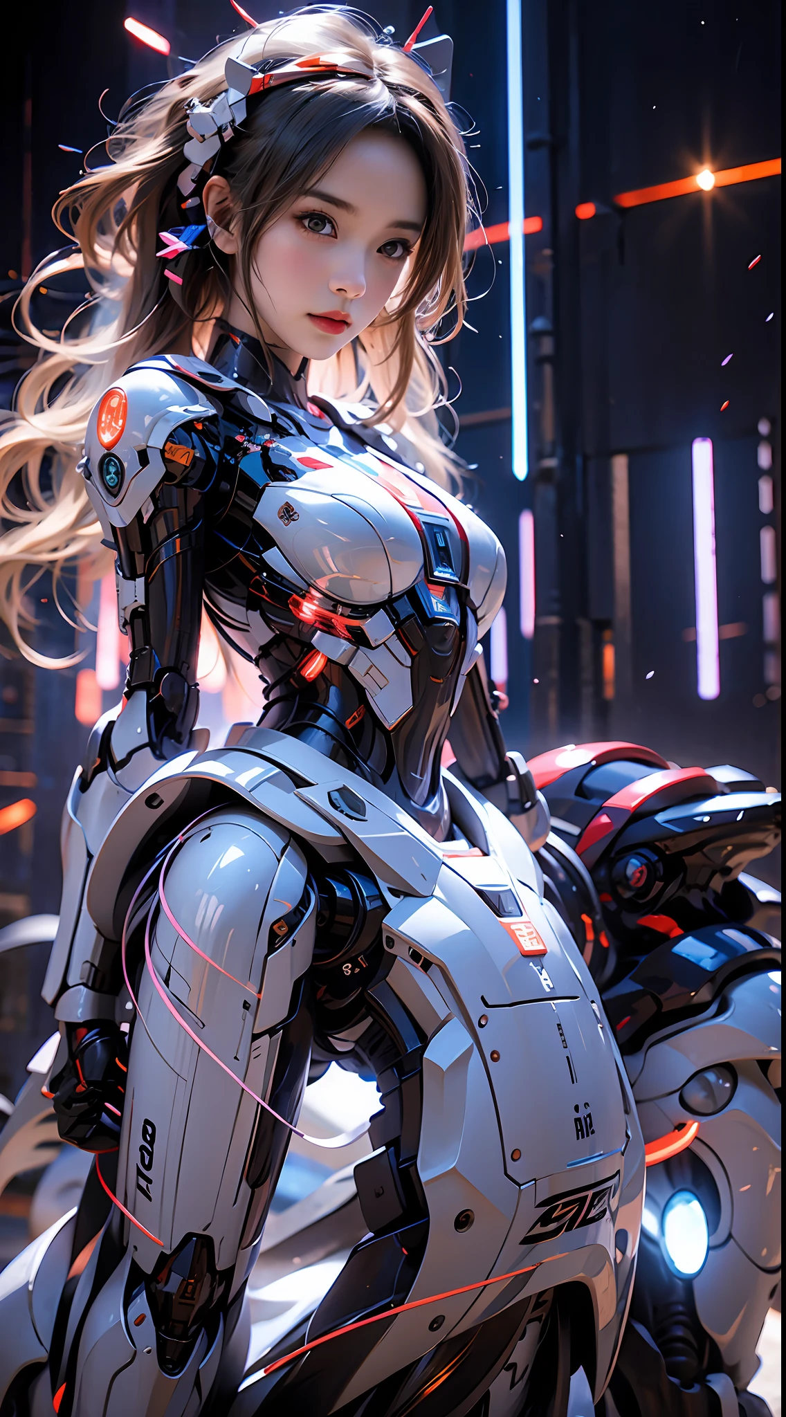 mecha girl，mirai，Cool lighting