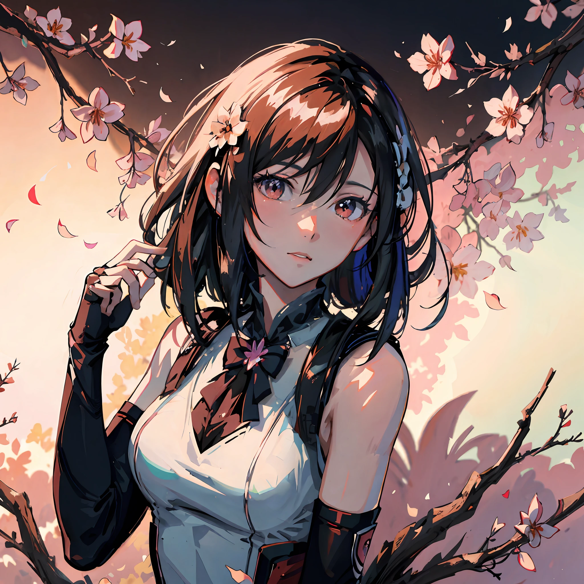 Anime girl with long hair and white top standing under a tree, Anime art wallpaper 8 K, Anime art wallpaper 4 K, Anime art wallpaper 4k, Beautiful anime girl, style of anime4 K, Anime wallpaper 4K, Anime wallpaper 4 k, 4K anime wallpaper, Beautiful anime woman, a beautiful anime portrait, Digital anime art, Digital anime illustration