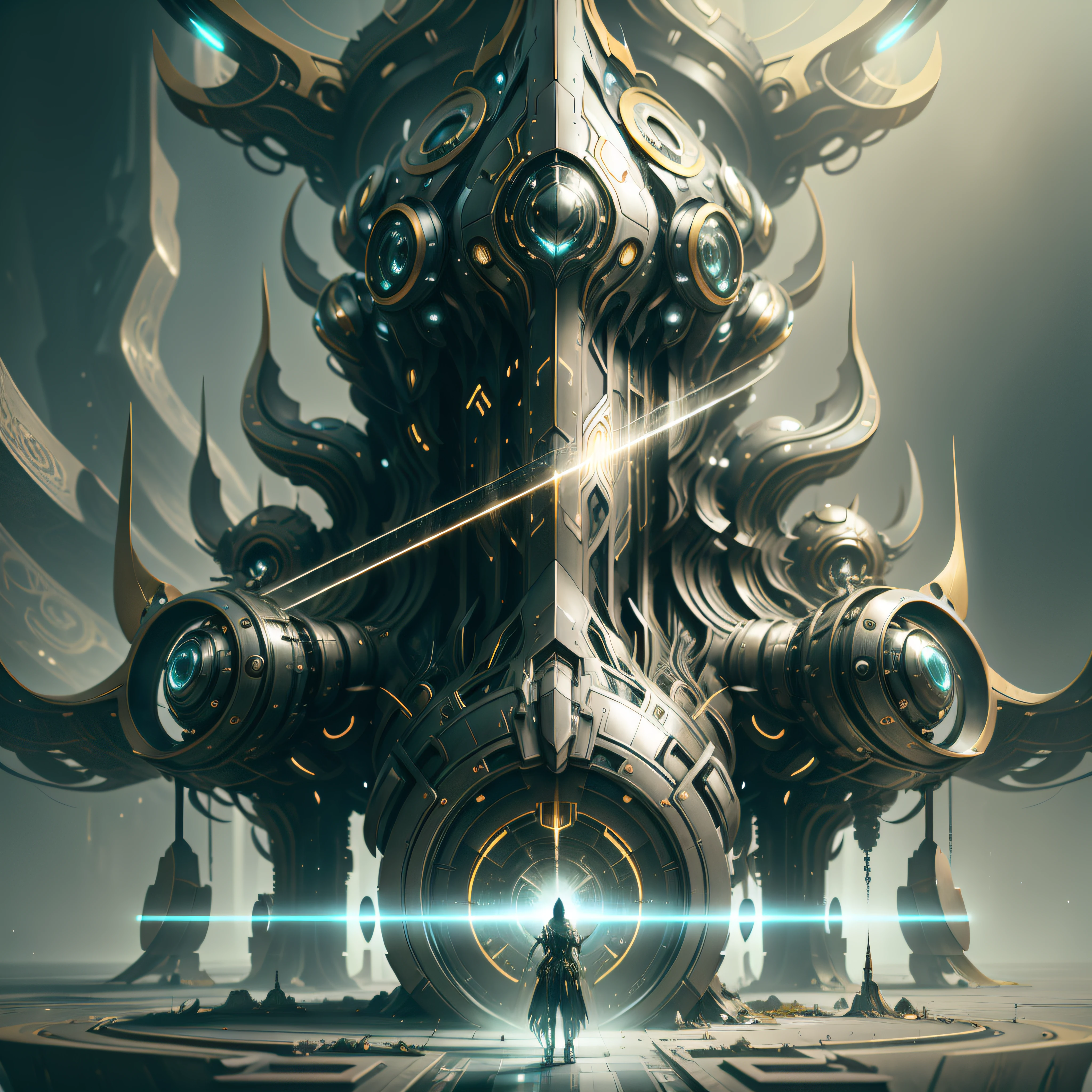 Epic design, the magic of black technology, mysterious and bizarre shapes, countless buttons and screens, refreshing the highest level of future technology. The brief opening reveals a dazzling futuristic world with looming laser beams, precision gears and equipment, photoelectric renderings, realistic 3D renderings, and stunning silver and dark gold tones. The visual impact is full of cool and shocking painting style, as if it is a fantasy and mysterious technological world displayed in front of the audience
