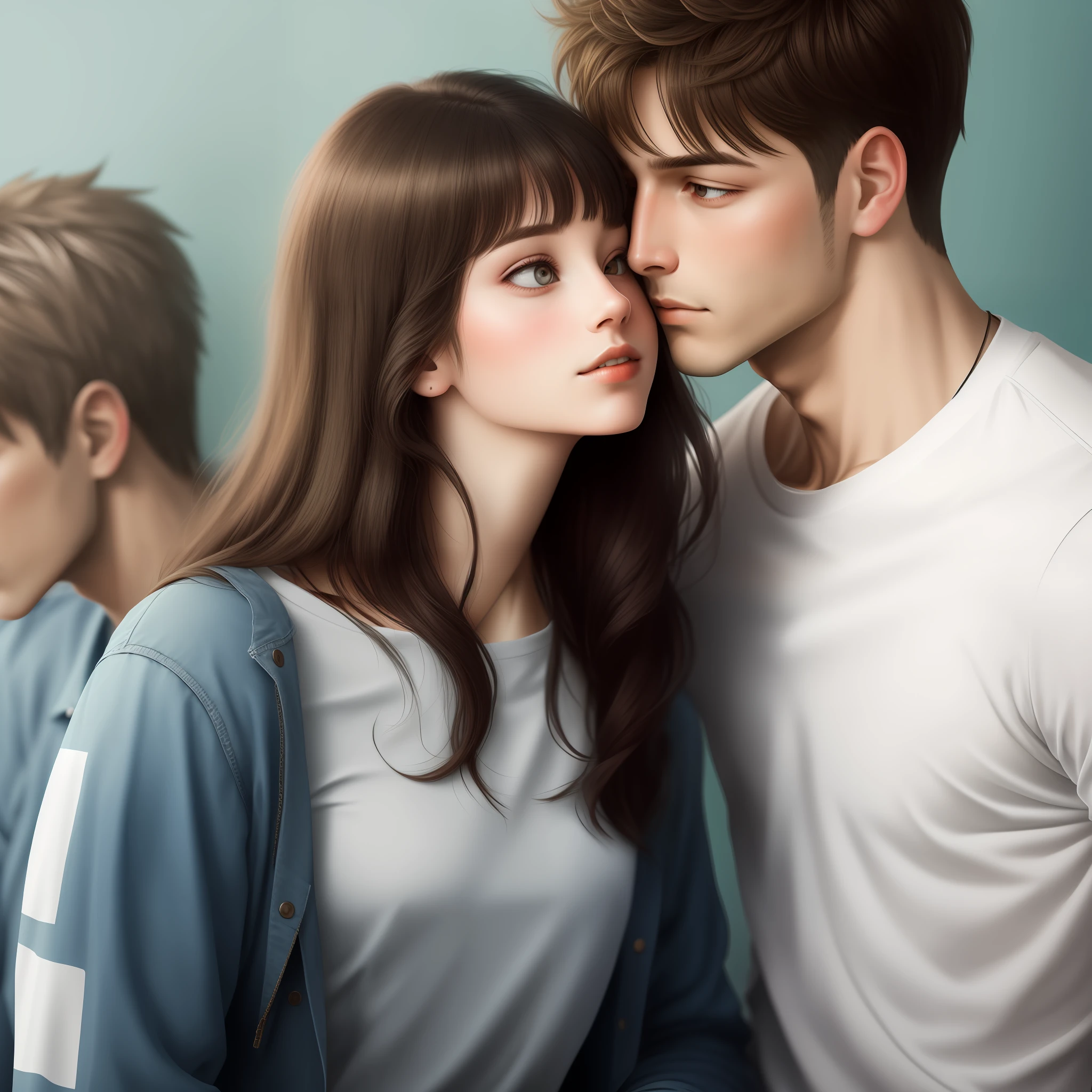 1girl,1boy,couple,kiss.