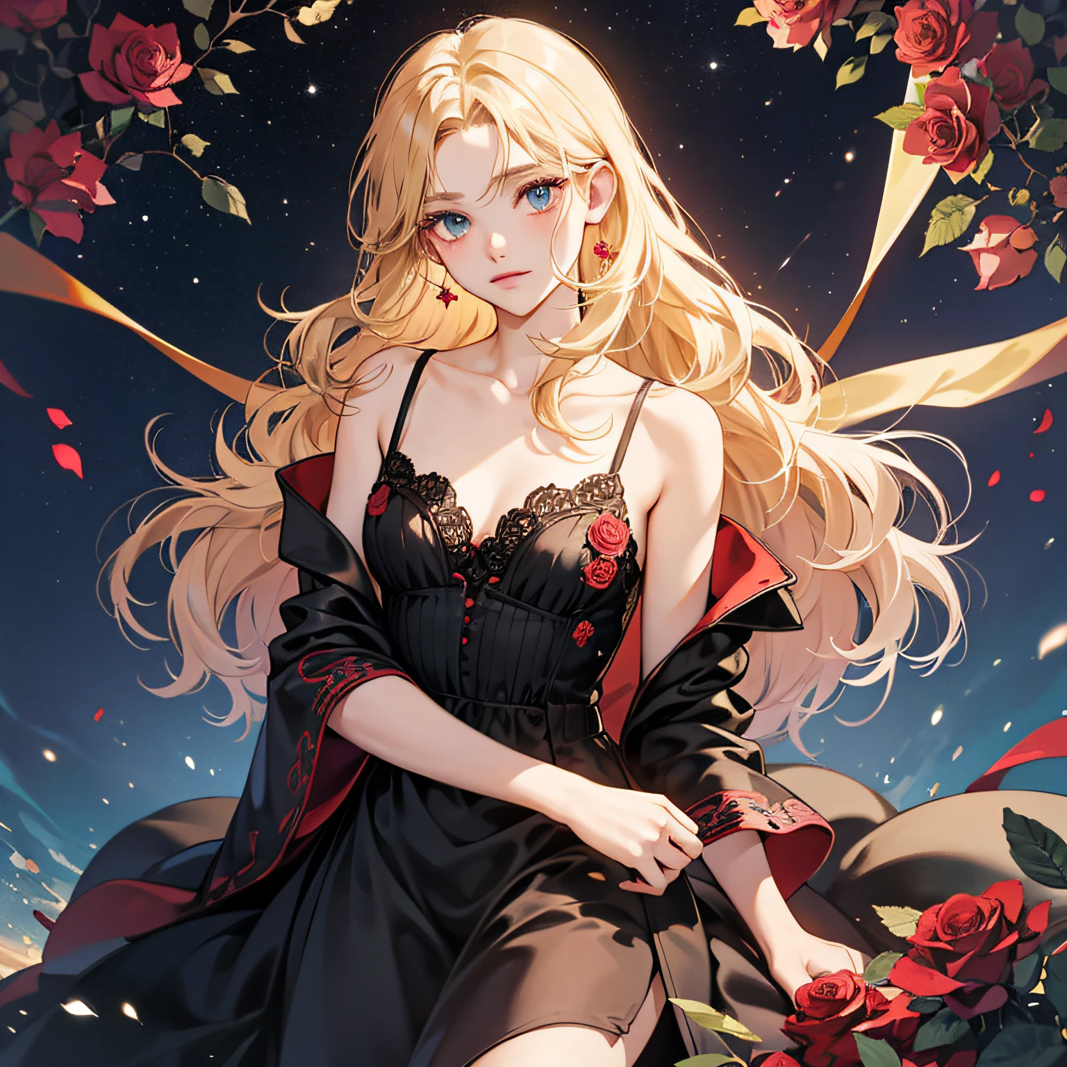 a blond,Princess Cut,odd eye,Older sister,diet,long,Red Rosa,tiarra,Black Dress,curlyhair,small tits,Cool,Rose Dress,embroideries,oriental,A sexy,Sareme,milkyway,Soio