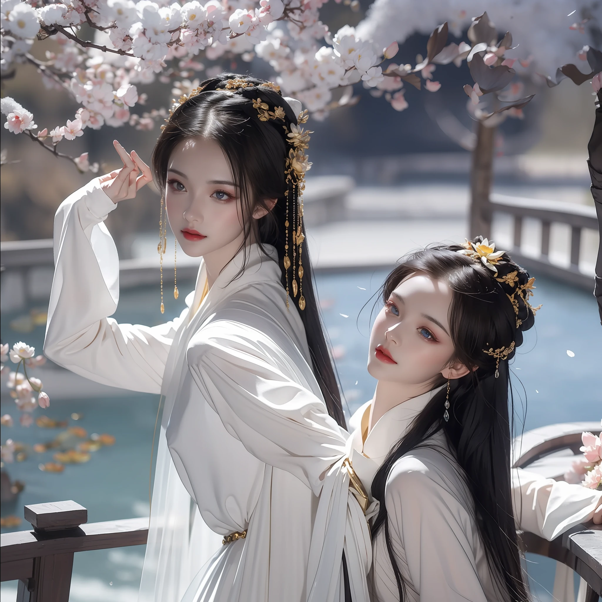 atlantean,Beautuful Women,Yue Wang Gou Jian sword,martial art,Aerocoagulation,Blow flowers,Flying snow,Best quality, Master, A high resolution, Wuxia 1girl,Delicate sheer gauze garment,Delicate sheer gauze dress, Super beautiful face, super beautiful eye, Super beautiful hair Super beautiful face,Super beautiful eyes,Super beautiful hair,Cloud sideburns,Best quality, Master, A high resolution, Wuxia 1girl,Delicate sheer gauze garment,Untie wide clothes,?????,Delicate sheer gauze dress, Super beautiful face, super beautiful eye, Super beautiful hair Super beautiful face,Super beautiful eyes,Super beautiful hair,Cloud sideburns,Golden sky,The floor is covered with gold bricks,Square gold bricks,The floor is as flat as a mirror,A pool of sands paved with sands,There are no walls,Colorful lotus,People in the sky,With five Buddha crowns,Golden sky,Golden Onyx,Golden marble,Golden architecture,A lotus flower as big as a wheel,Yellow,Red,Violet light,White light,blueglow,Golden canopy,A rain of petals fell from the sky,