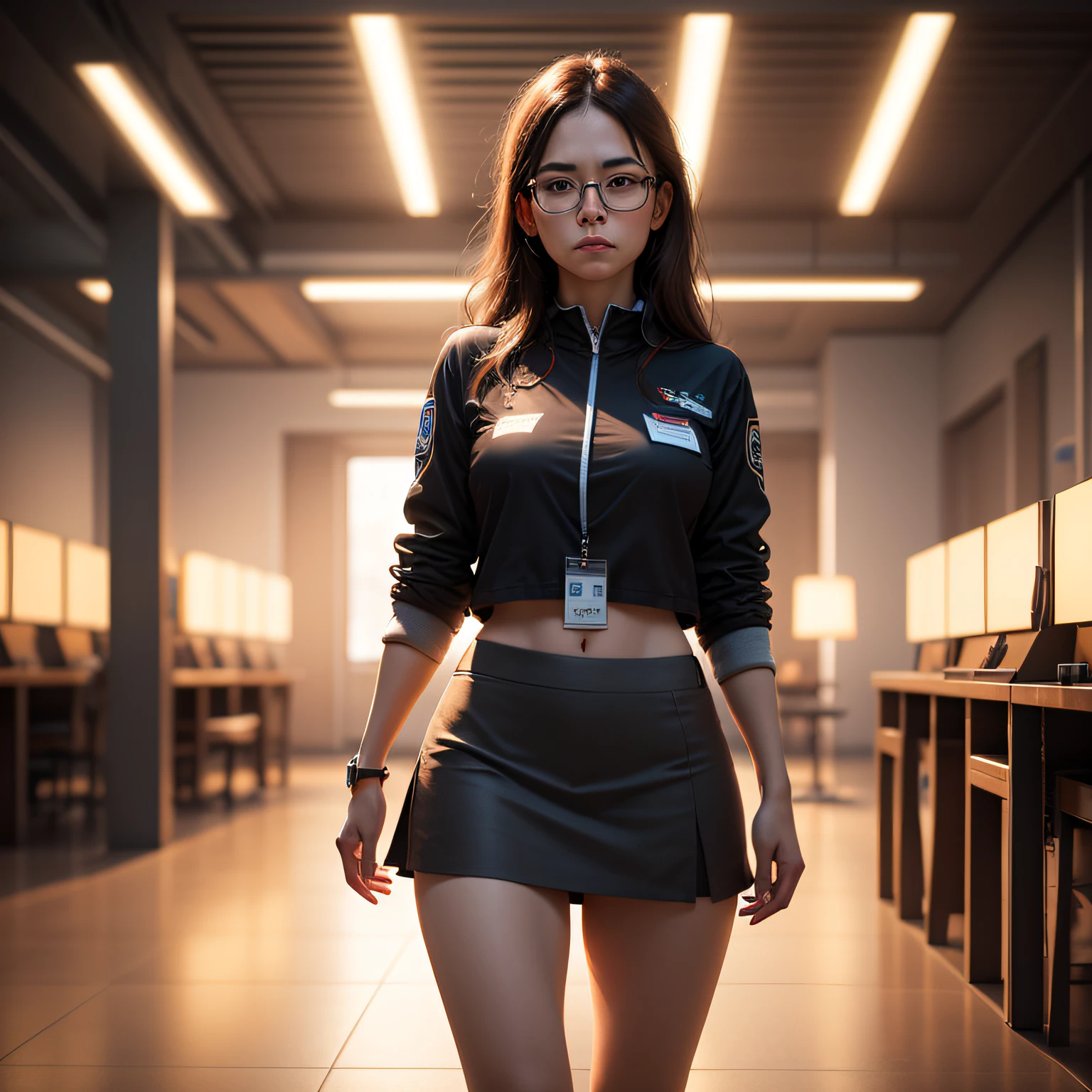 8K photos，sportrait，ultra-realistic realism，OL Office，stocklings，Superskirt，nakeness，high-definition photography，(ambient lights:1.3),(hdr:0.1),