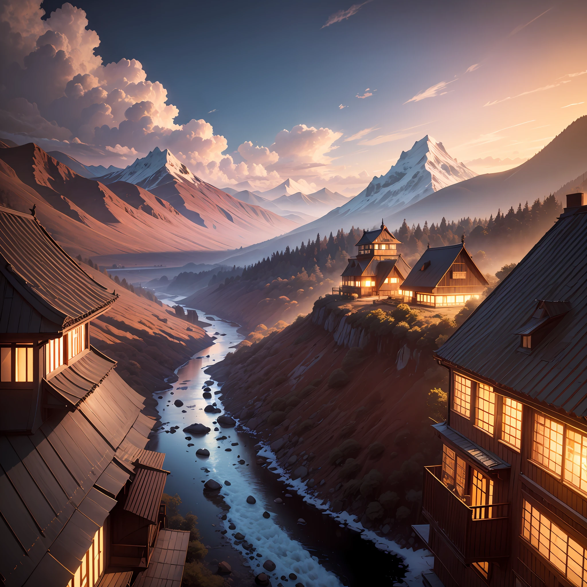 River of chocolate, Marshmallow clouds, Cream snow mountain, Egg tart house, Candy Prairie, Futurism, cinematic lighting, UHD --auto