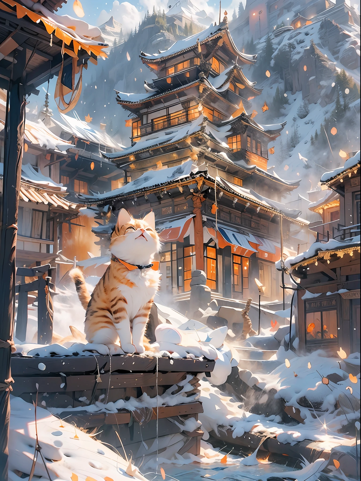 cat,orange and white short hair,cute