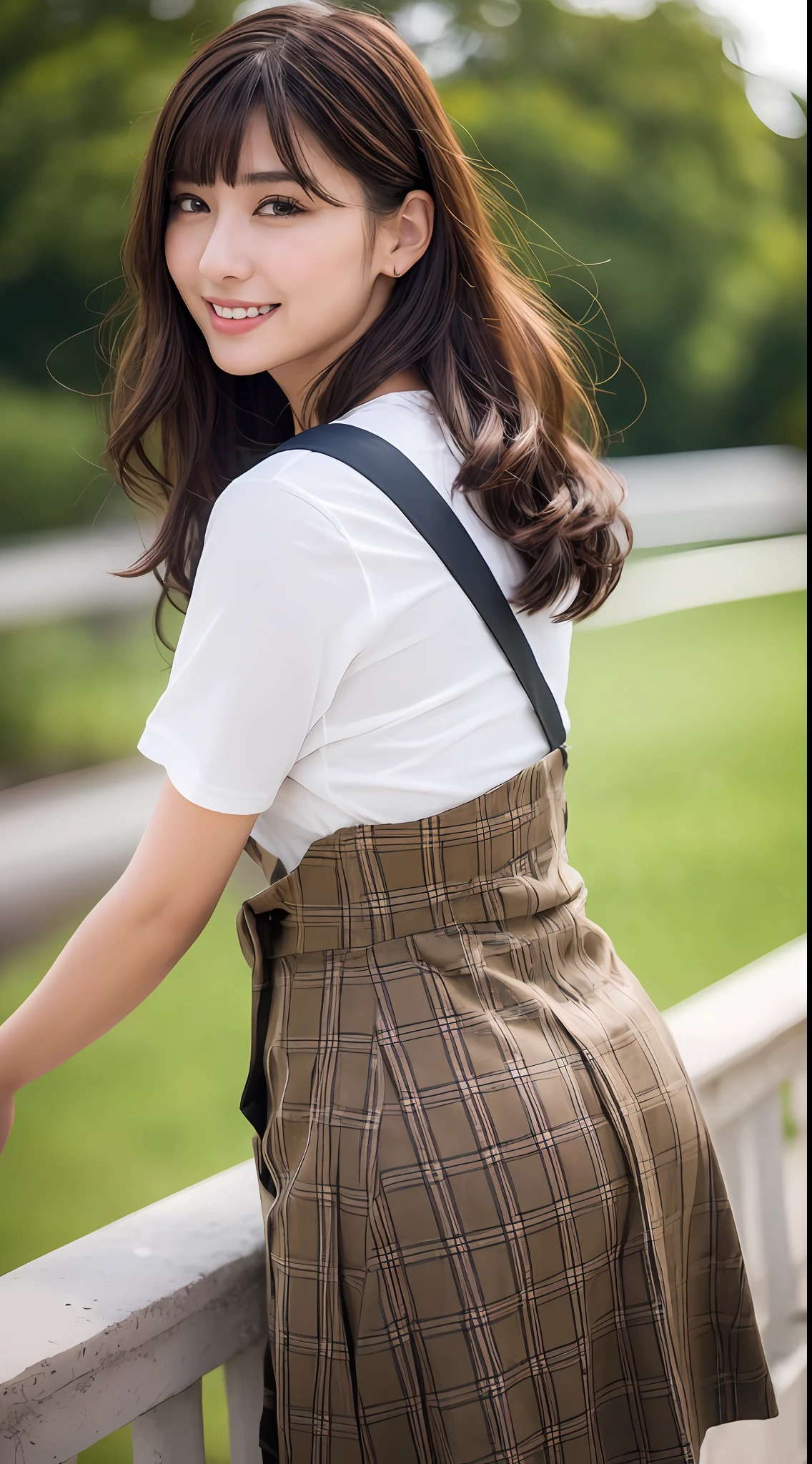 (8k、RAW Photography、top-quality、masuter piece:1.2)、ultra-detailliert、ultra res、(realisitic、rialistic photo:1.37)、portlate、high-definition RAW color photography、Professional Photography、highly detailed and beautiful、ighly detailed、8K wallpapers、amazing detailed、huge filesize、Official Art、Highly detailed CG Unity 8k wallpapers、highly detailed beautiful girl、extra detailed face、extremely detailed eye、highlydetailed skin、extremely detailed fingers、highly detailed nose、very detailed detailed mouth、Perfect Anatomy、highly detailed back ground、Highly detailed clothing、女の子 1 人、(18:1.2)、Teen、Cute little girl s、famous Japan idol、cute little、Realistic body、小柄、de pele branca、glistning skin、Slim body、handsome body、brown haired、Short constricted curly hair、(Blunt bangs:1.2)、a smile、kawaii、zora々Right、kawaii faces、lifelike face、Delicat eyes、Sauce order、White T-shirt、skirt by the、耳Nipple Ring、Looking at the camera、cowboy  shot、front facing、Standing、Contrapo, Summer Festivals、Mare、mont、a river、动态照明,