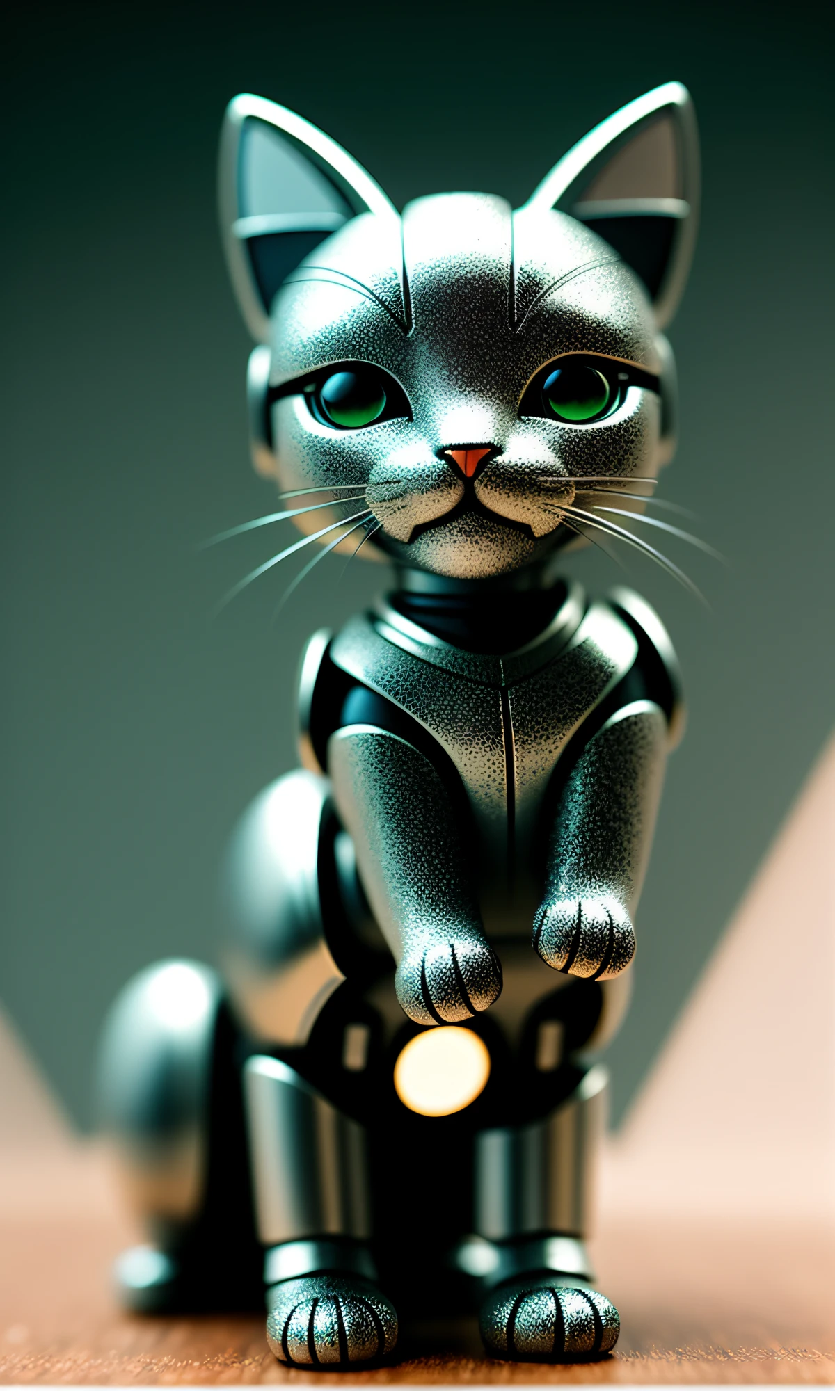 cute kitten made of metal, (cyborg: 1.1), ([tail | detailed wire]: 1.3), (complex detail), HDR, (complex detail, super detail: 1.2), cinematic shot, vignette, center
