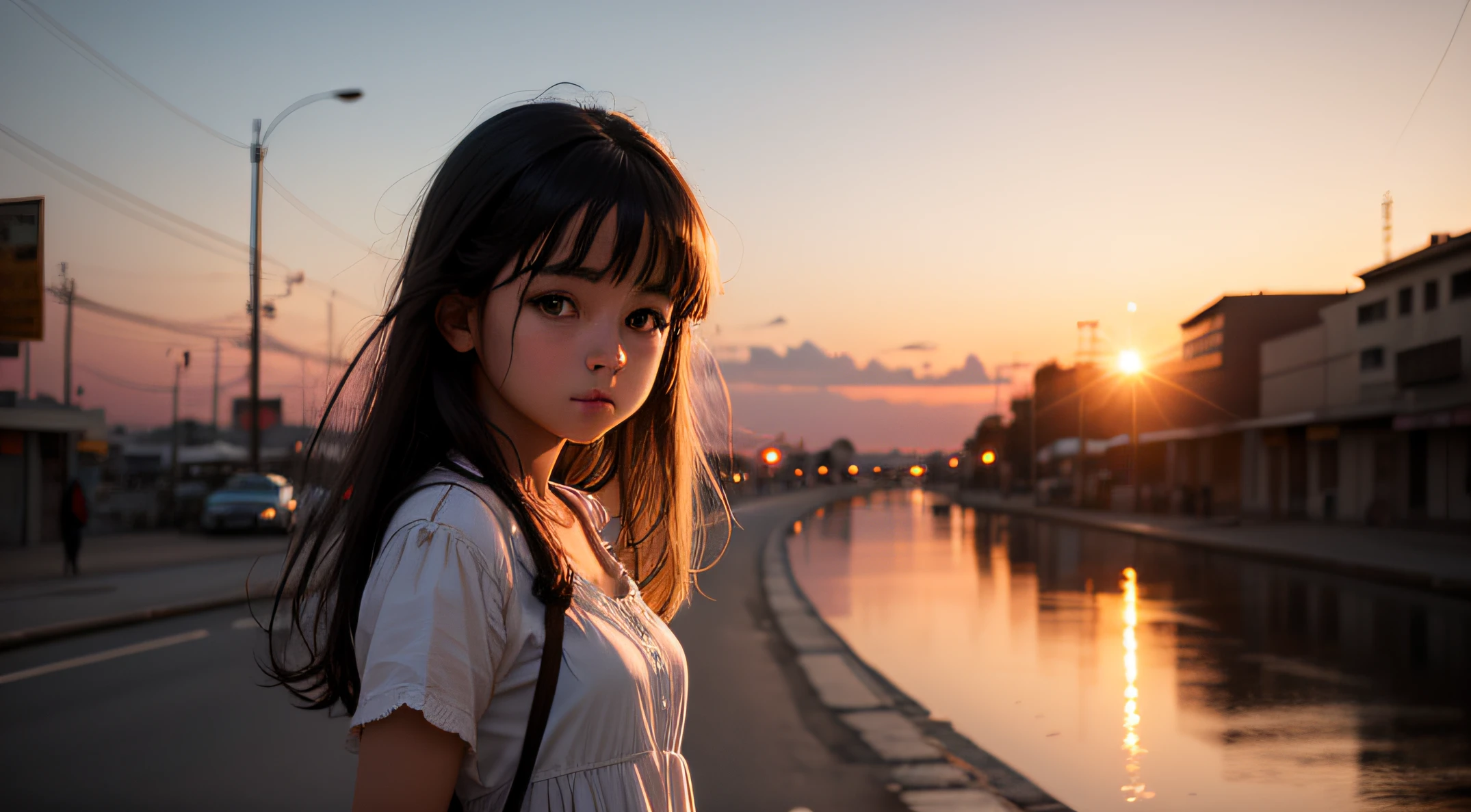 Girl in sunset background --auto