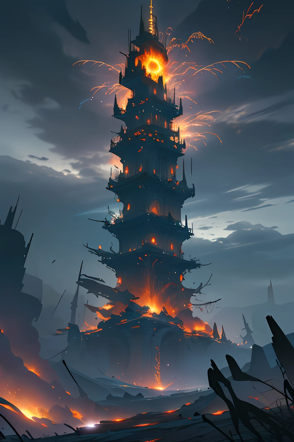 (intense), epic battle between aesir and witches, (high contrast), (many sparks and explosions:1.2), (dark and ominous sky:1.1), (fierce and bold warriors), (intricate inscriptions and symbols on their armor), (powerful magic:1.2), (fiery sword and sorcery:1.1), (heavy smoke and dust surrounding the fighters), (loud clashing of weapons), (dramatic and action-packed), (epic orchestral music), (high resolution and detailed CG), (best quality and ultra-detailed), \(theme\),dark fantasy,evil,depth of field,